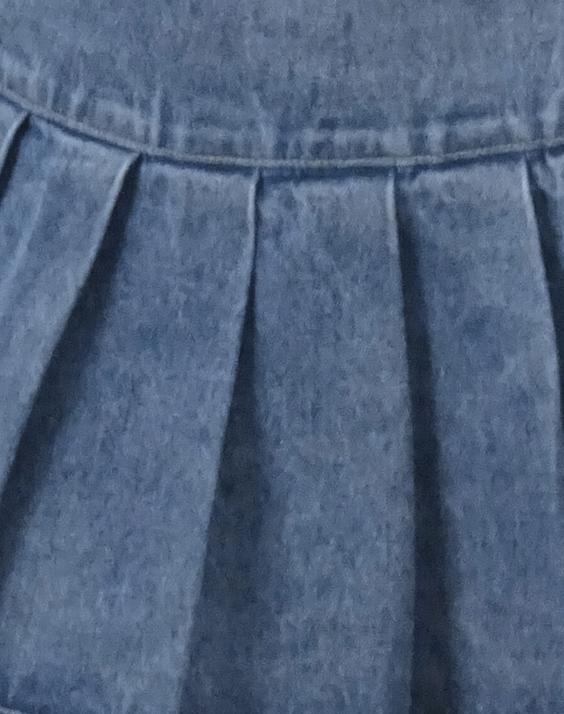 Castari Denim Pleated Mini Skirt in Acid Blue - Image 6