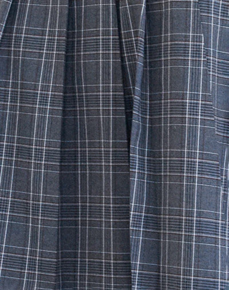 Catelyn Wrap Pleated Midi Skirt in Grey Check - Image 6