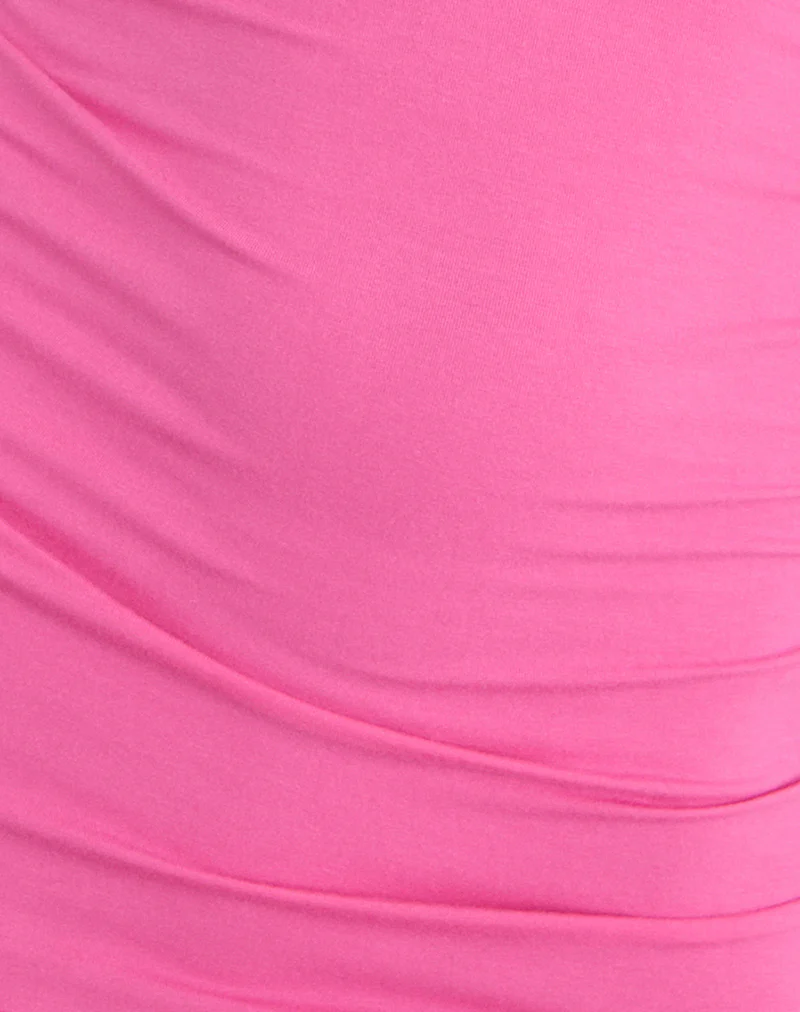 Cauaria Mini Dress in Rayon Jersey Deep Pink - Image 5