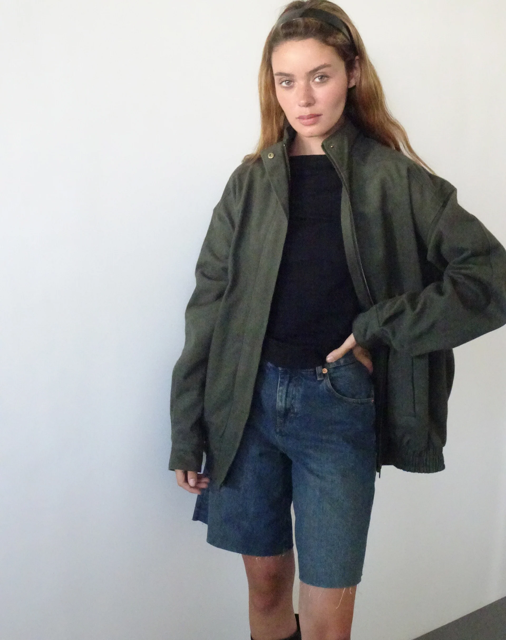 Cavine Bomber Jacket in Burnt Olive - Image 3