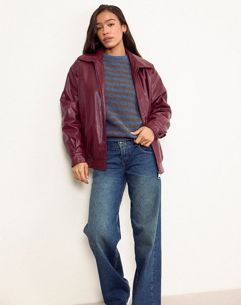Cavita Jacket in Burgundy - Image 5