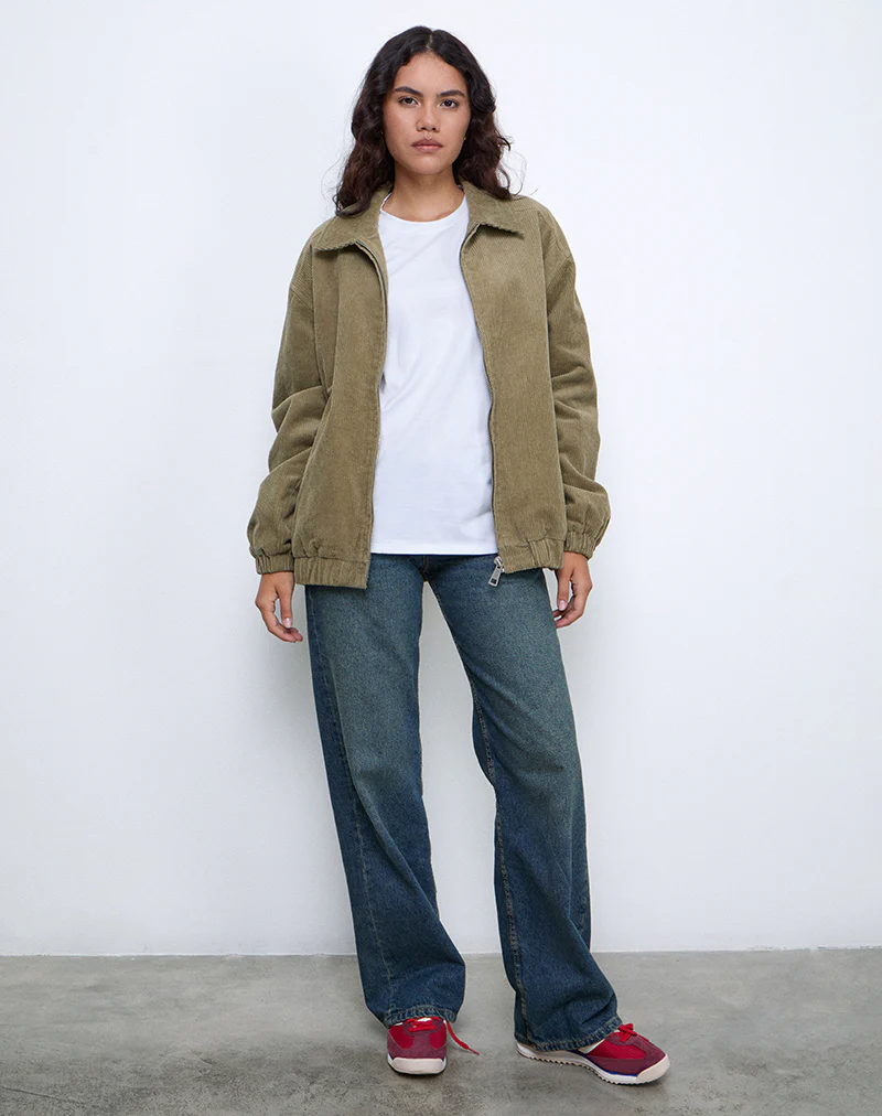 Cavita Jacket in Cord Artichoke Green - Image 5