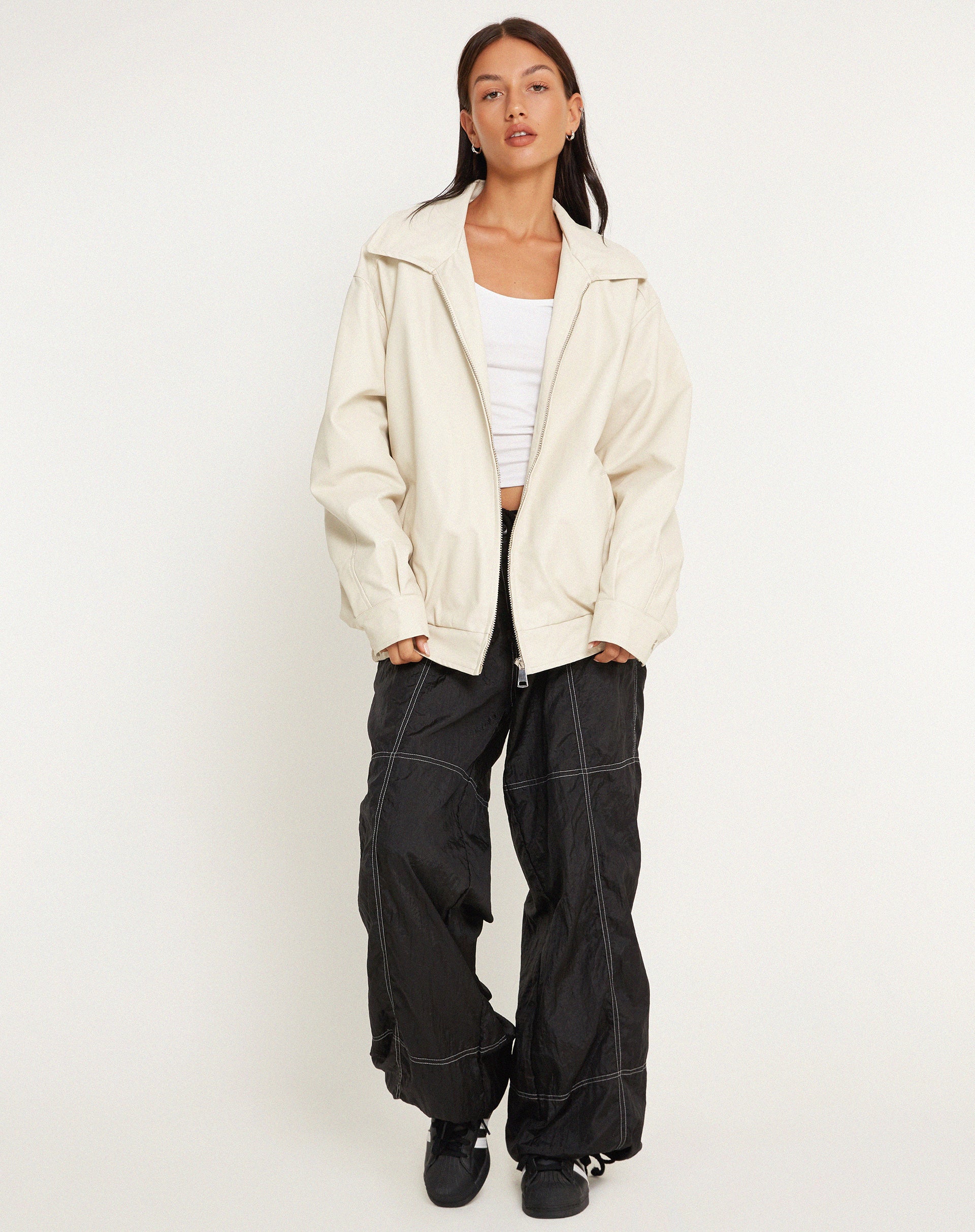 Cavita Jacket in PU Cream - Image 5