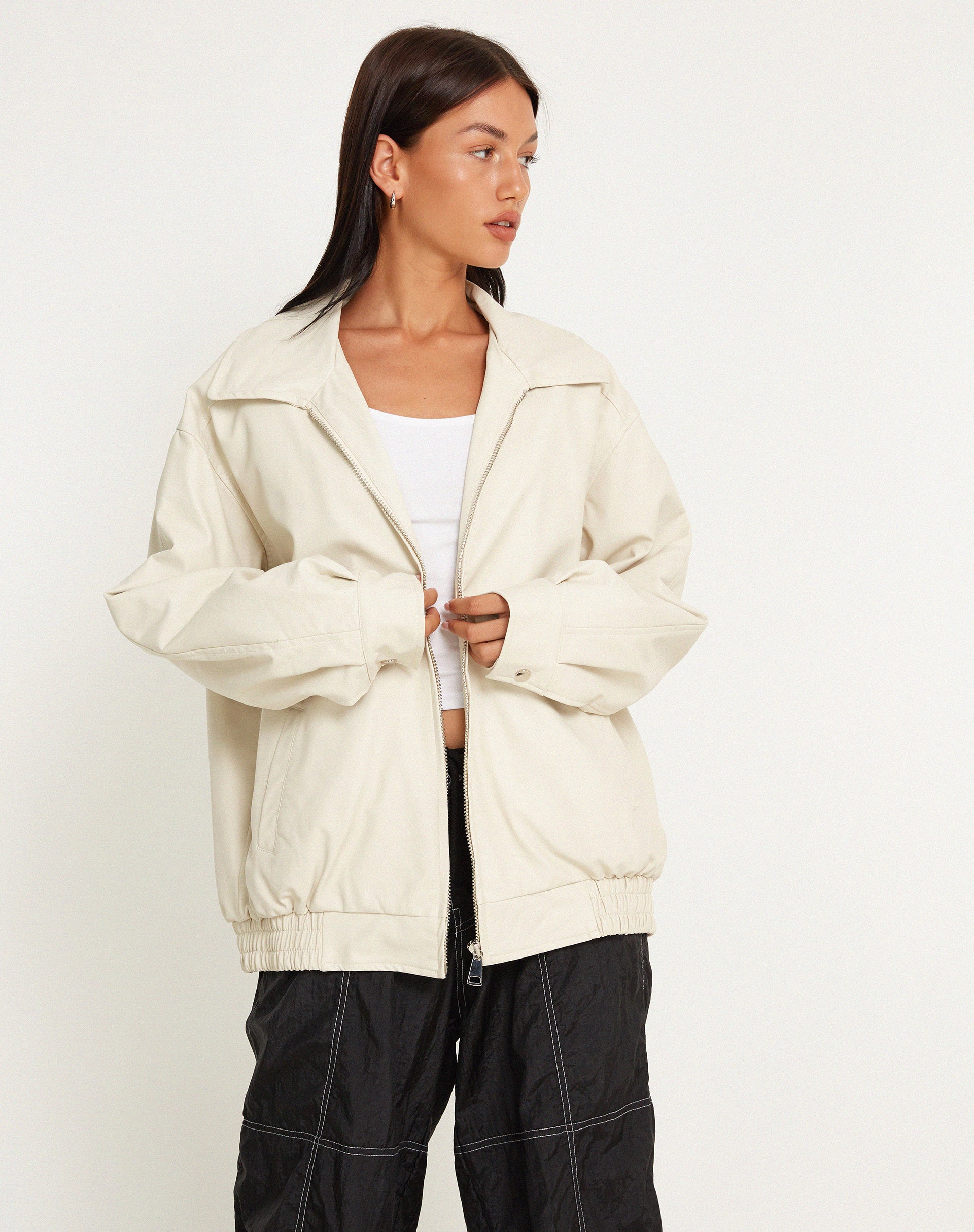 Cavita Jacket in PU Cream - Image 6