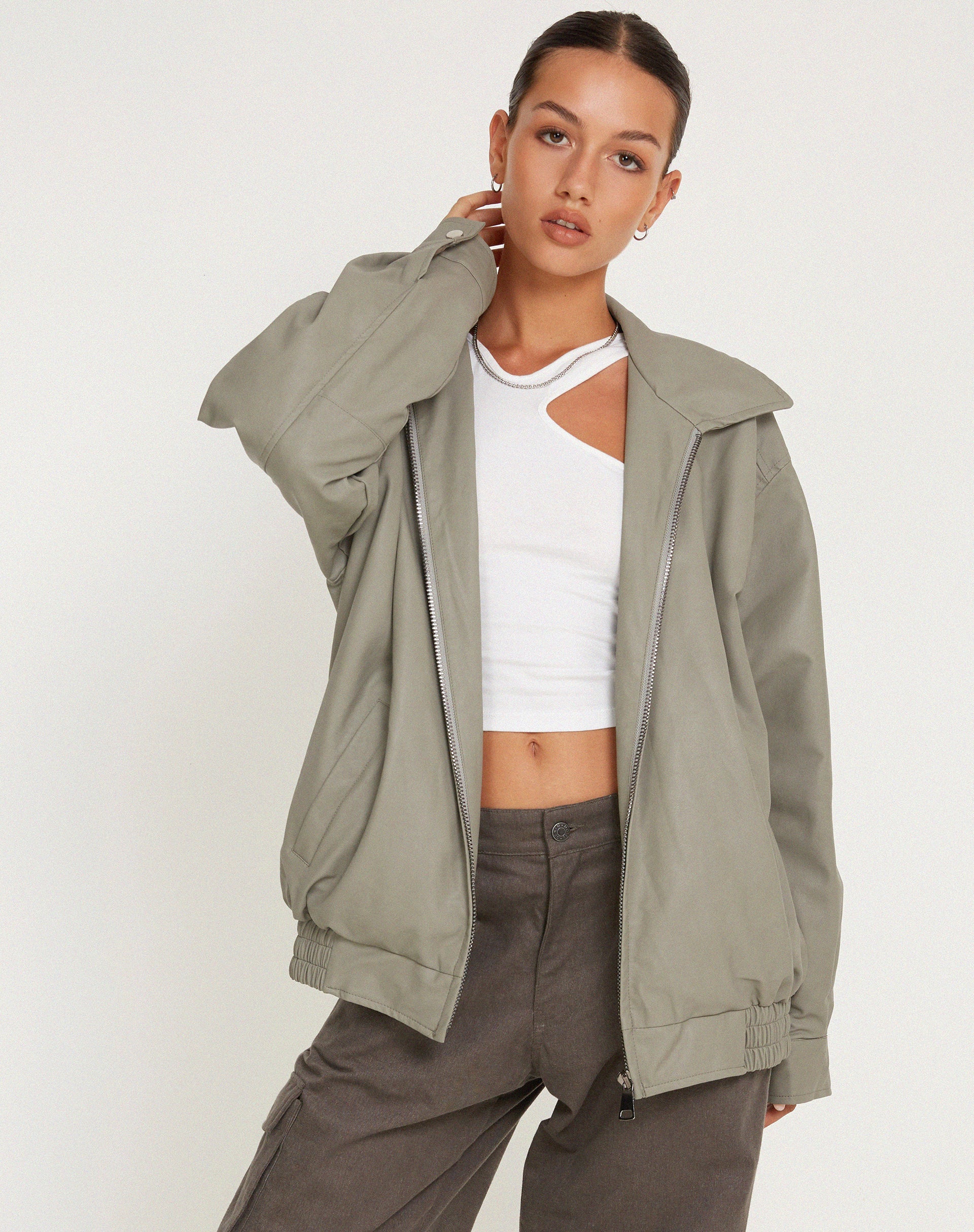 Cavita Jacket in PU Grey - Image 3