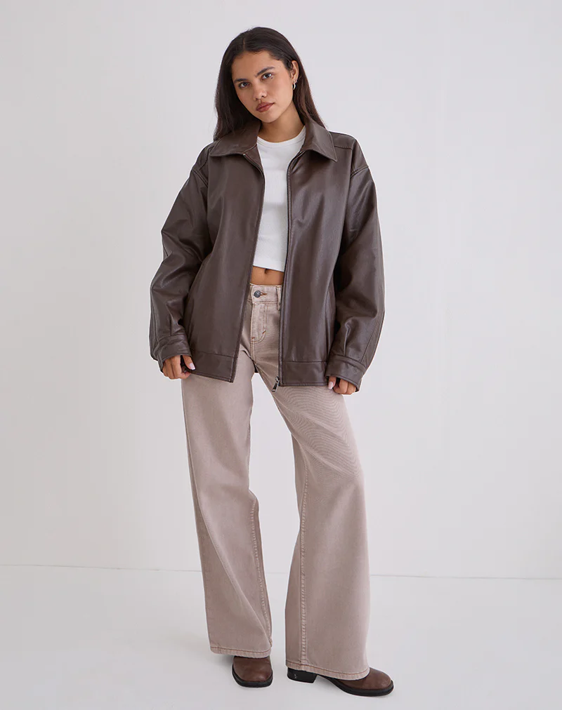 Cavita Jacket in PU Bitter Chocolate - Image 2