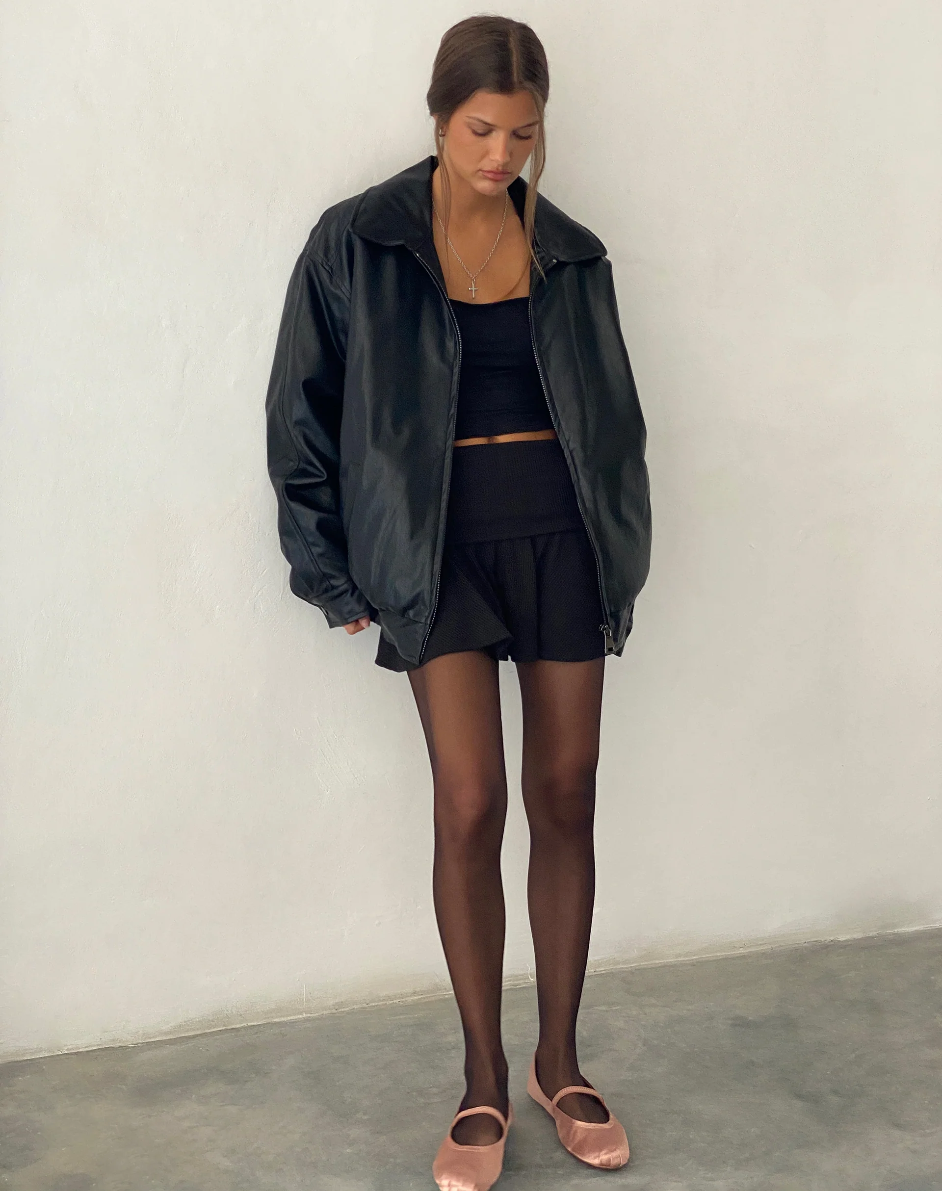 Cavita Jacket in Pu Black - Image 2