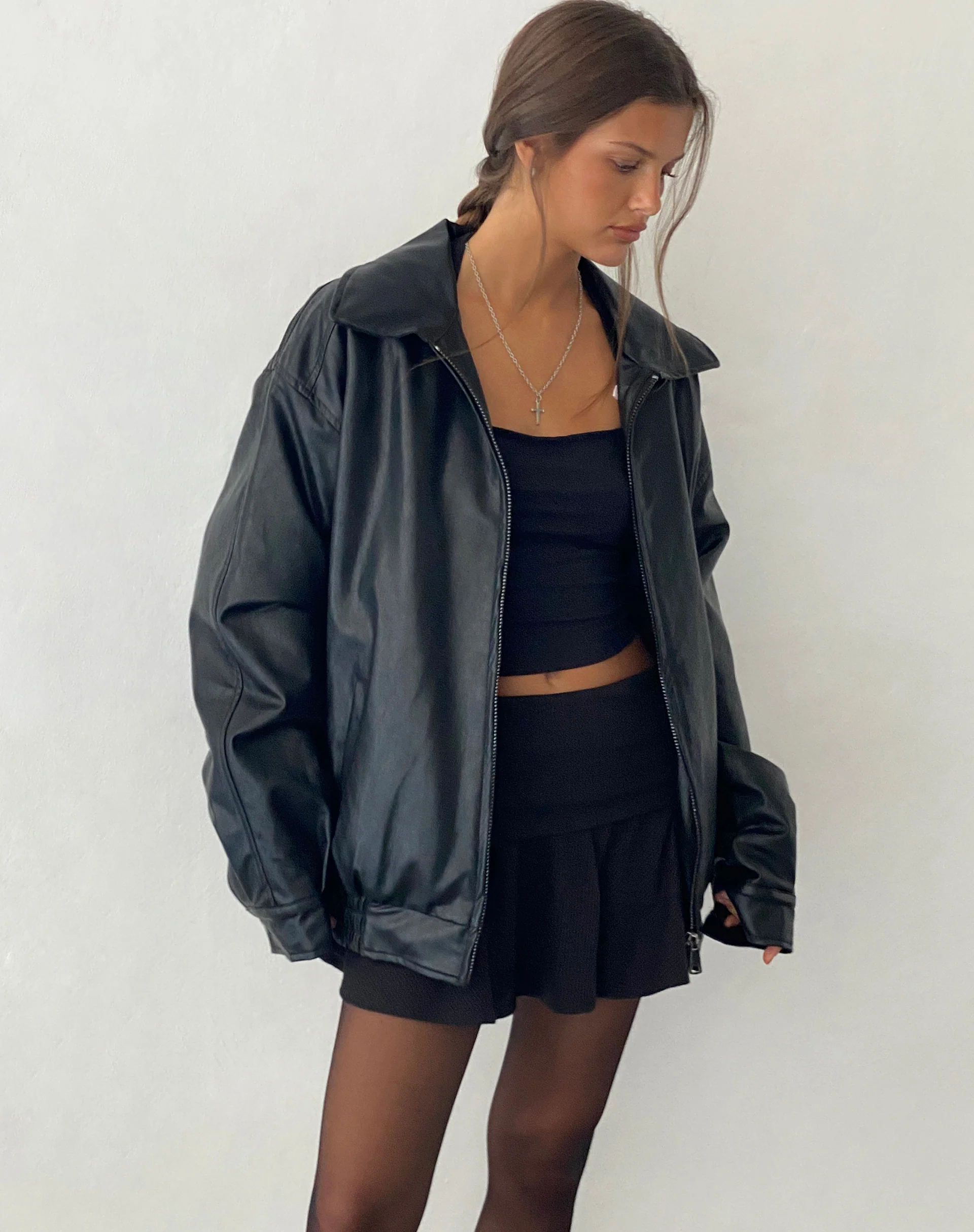 Cavita Jacket in Pu Black - Image 3