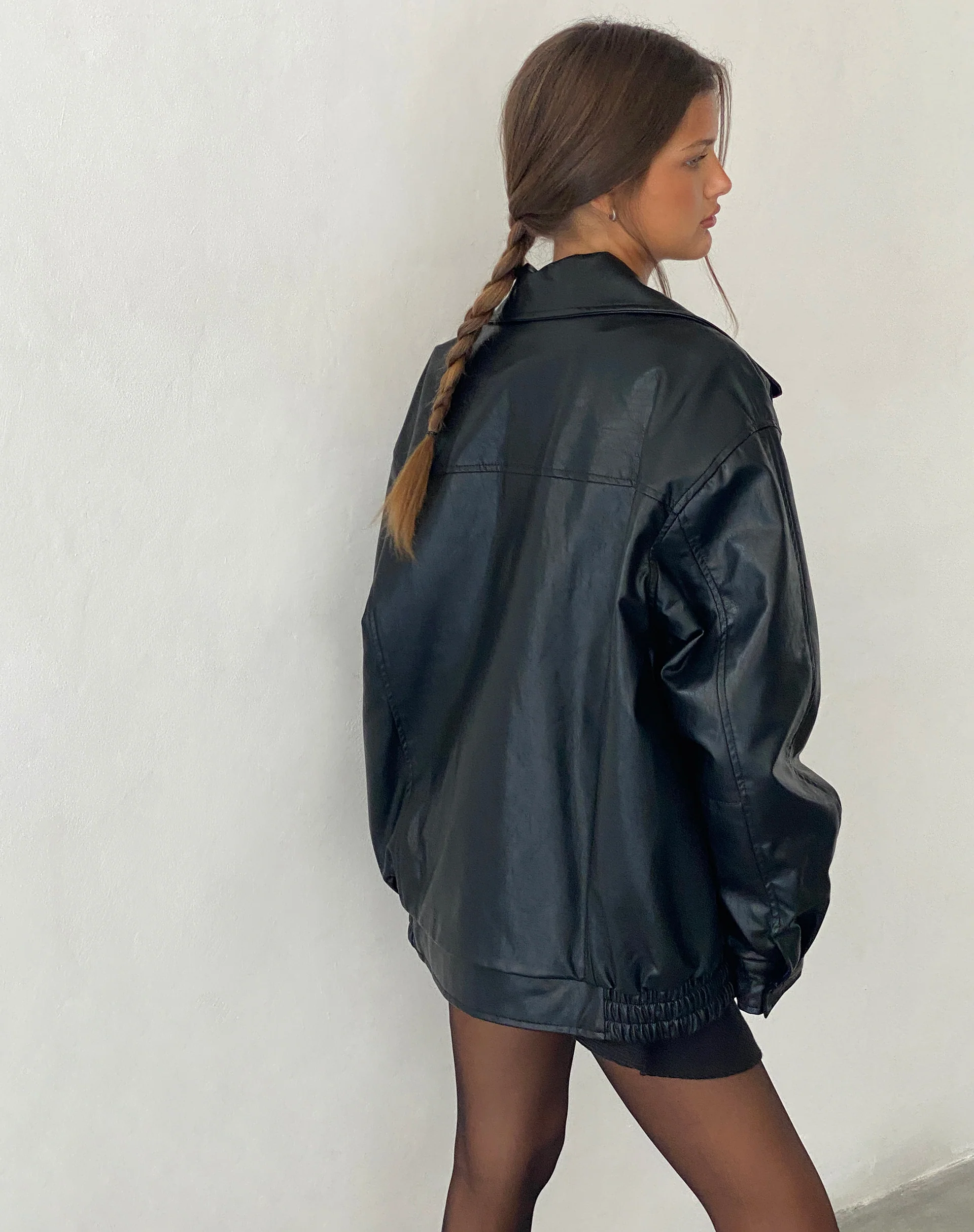 Cavita Jacket in Pu Black - Image 4