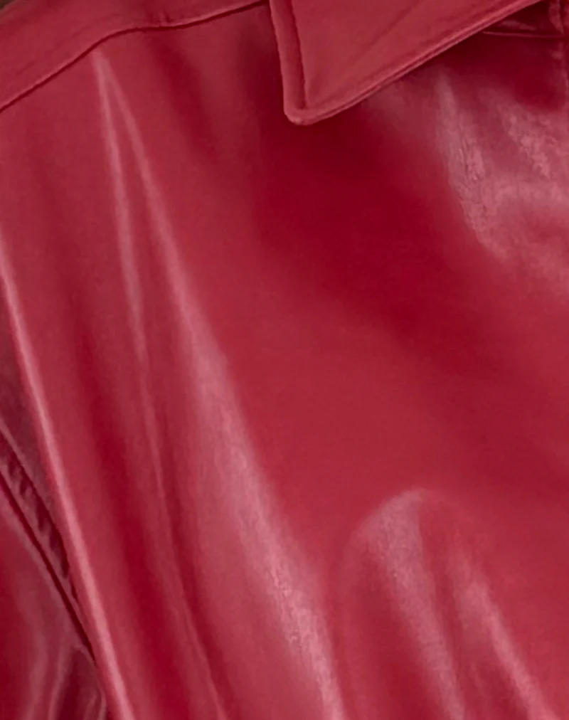 Cavita PU Jacket in Blood Red - Image 5