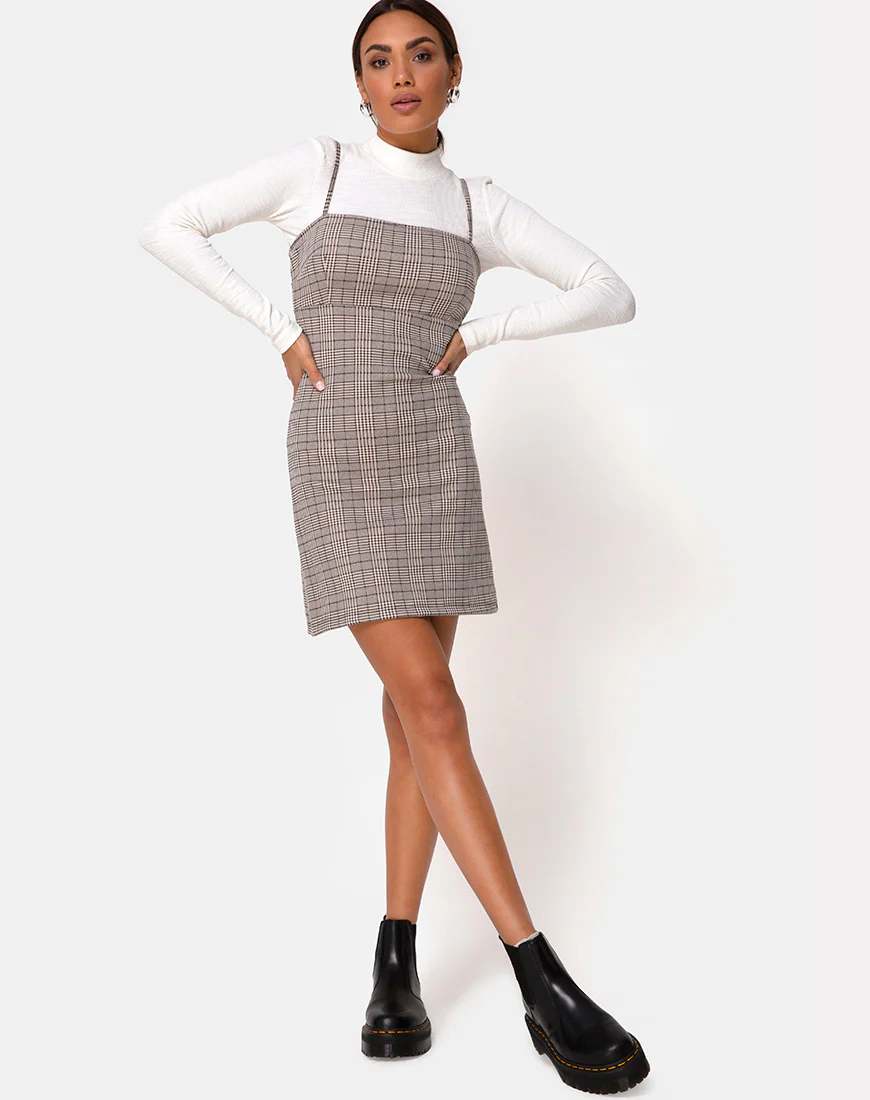 Cecile Dress in Check Grey - Image 3