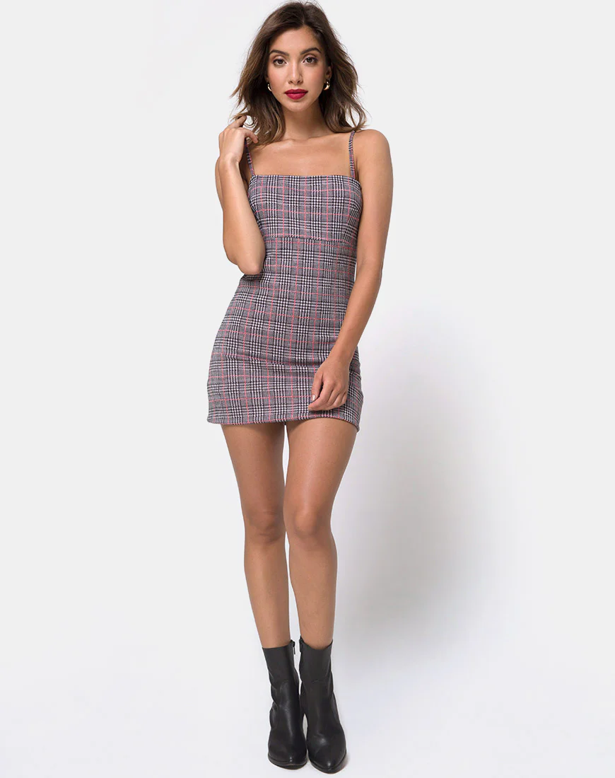 Cecile Dress in Charles Check Blush - Image 3