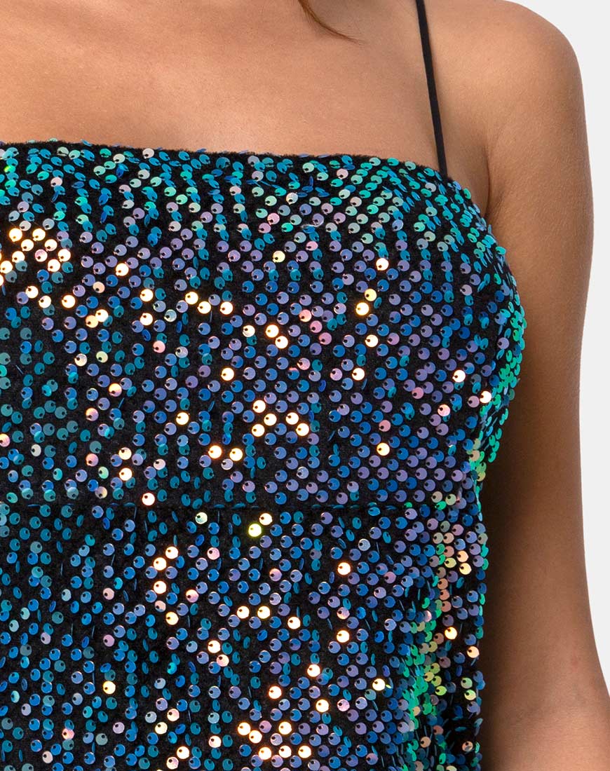 Cecile Dress in Velvet Opal Shine Sequin - Image 5