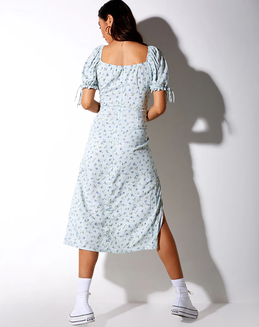 Cello Midi Dress in Pretty Petal Green - Image 4