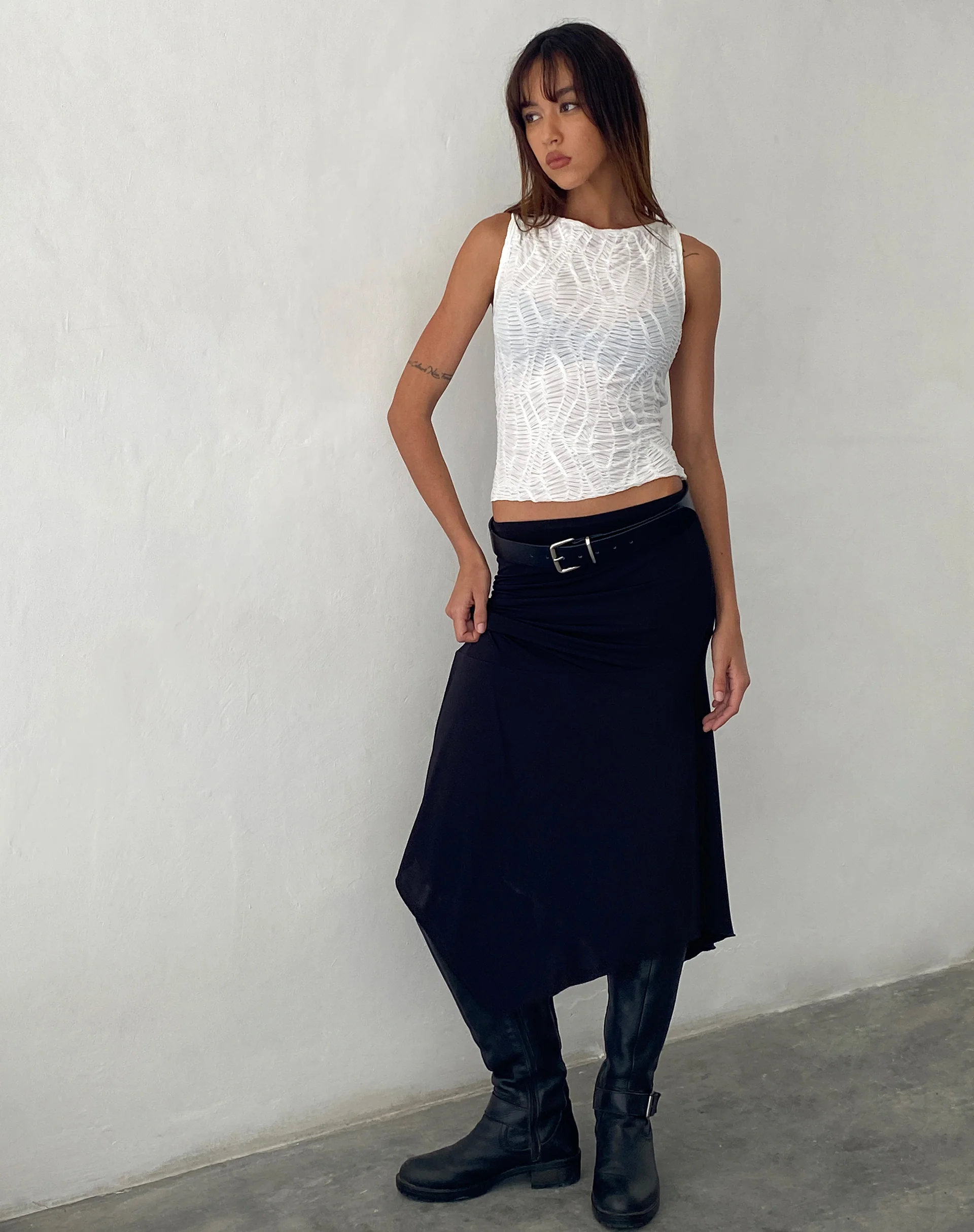 Cerise Tank Top in Ripple White - Image 3