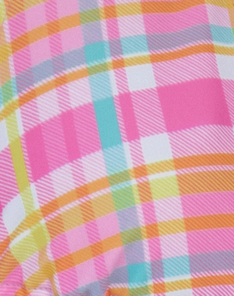 Cerry Bikini Top in Pink and Yellow Check - Image 8