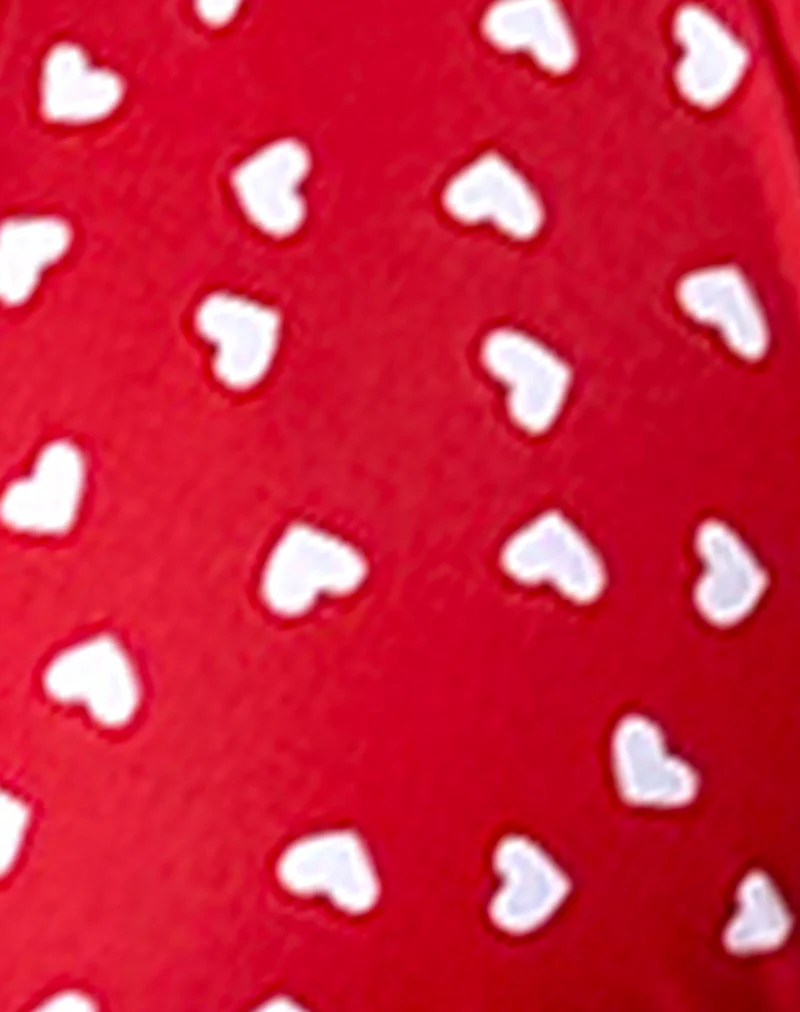 Cerry Bikini Top in Red White Heart - Image 5