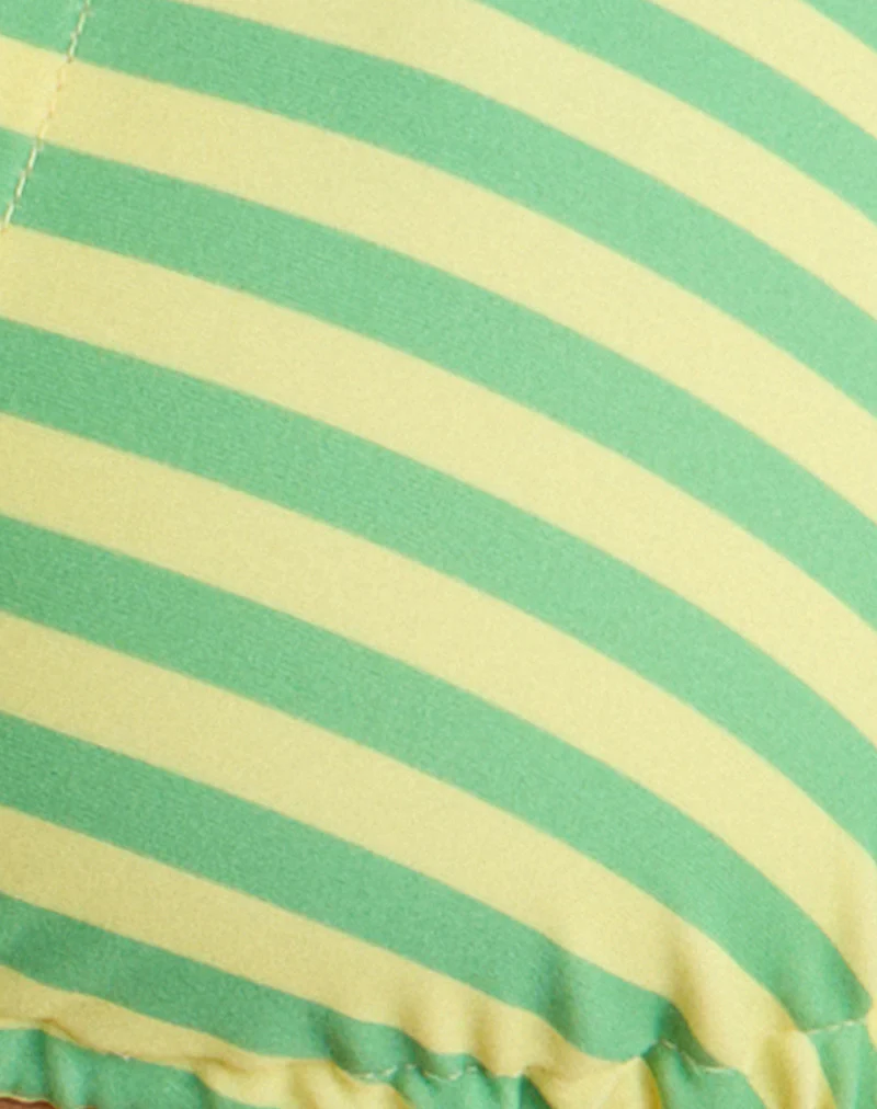 Cerry Bikini Top in Vivid Lines Green and Yellow - Image 7