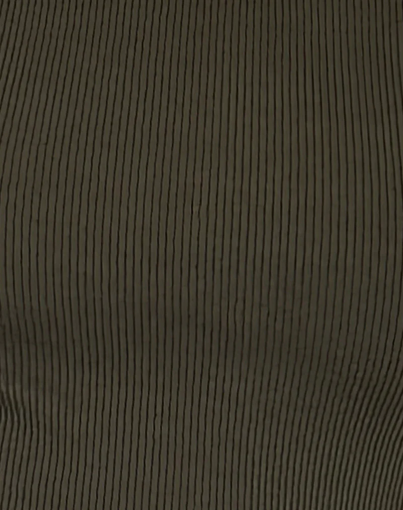 Chacha Top in Olive Rib Lace - Image 5