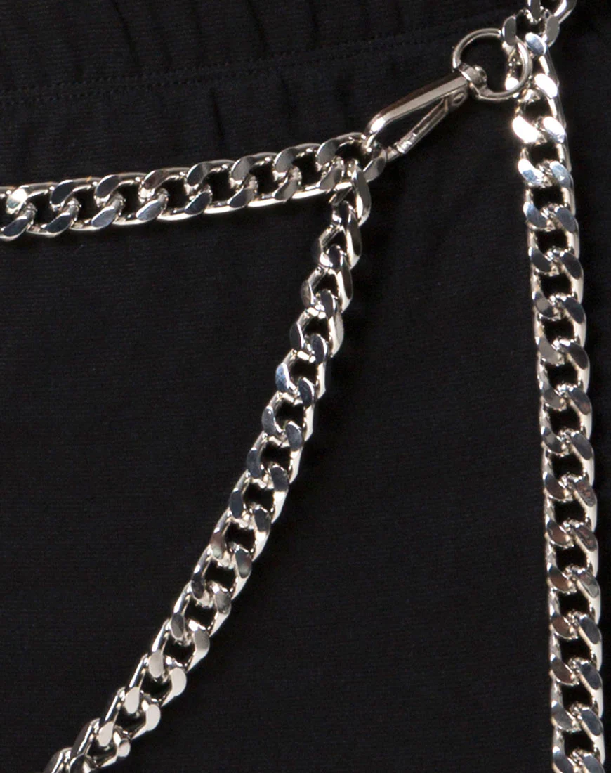 Chain Belt Skirt in Black - Image 5