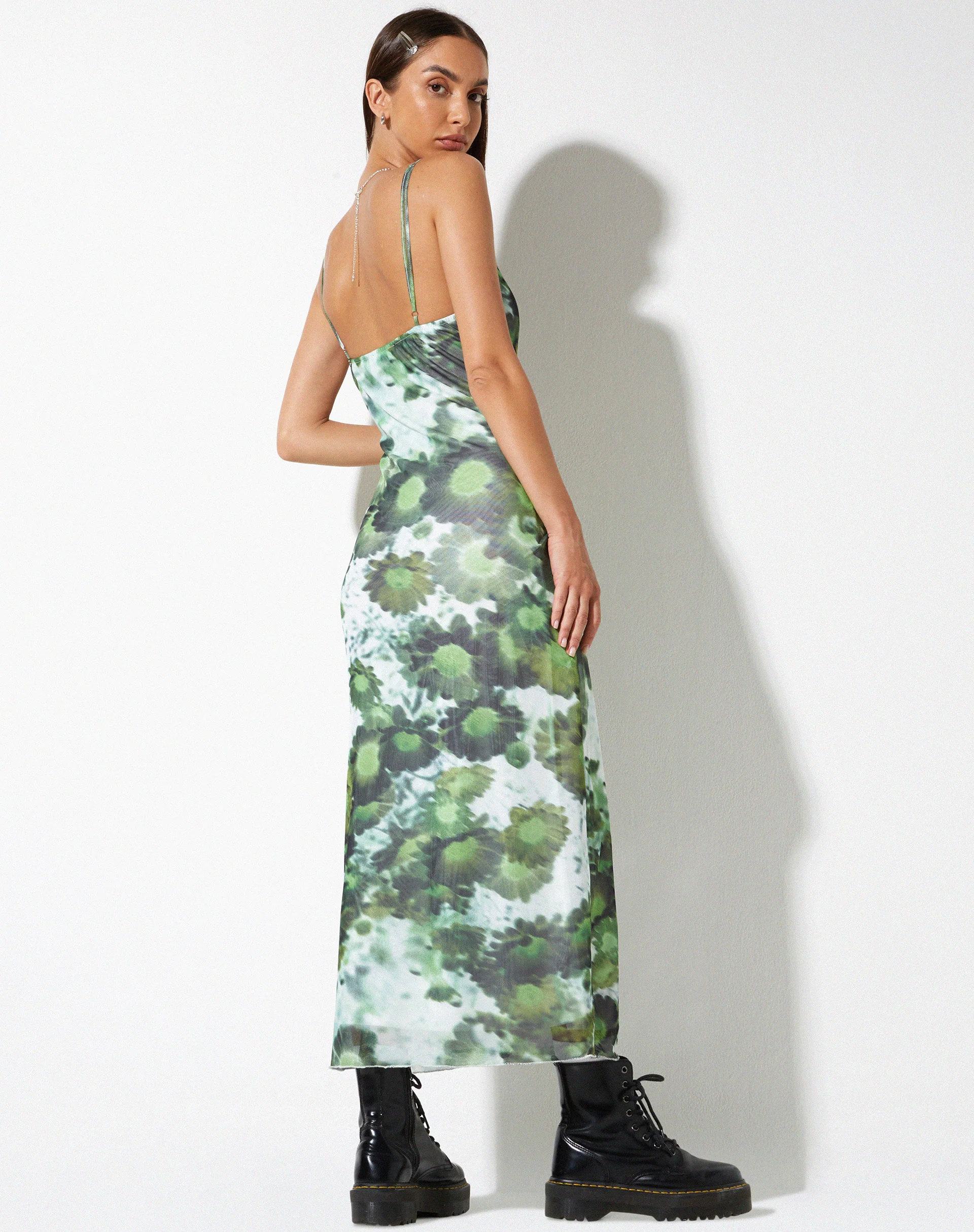 Chanda Maxi Dress in Xray Blurred Daisy Green - Image 4