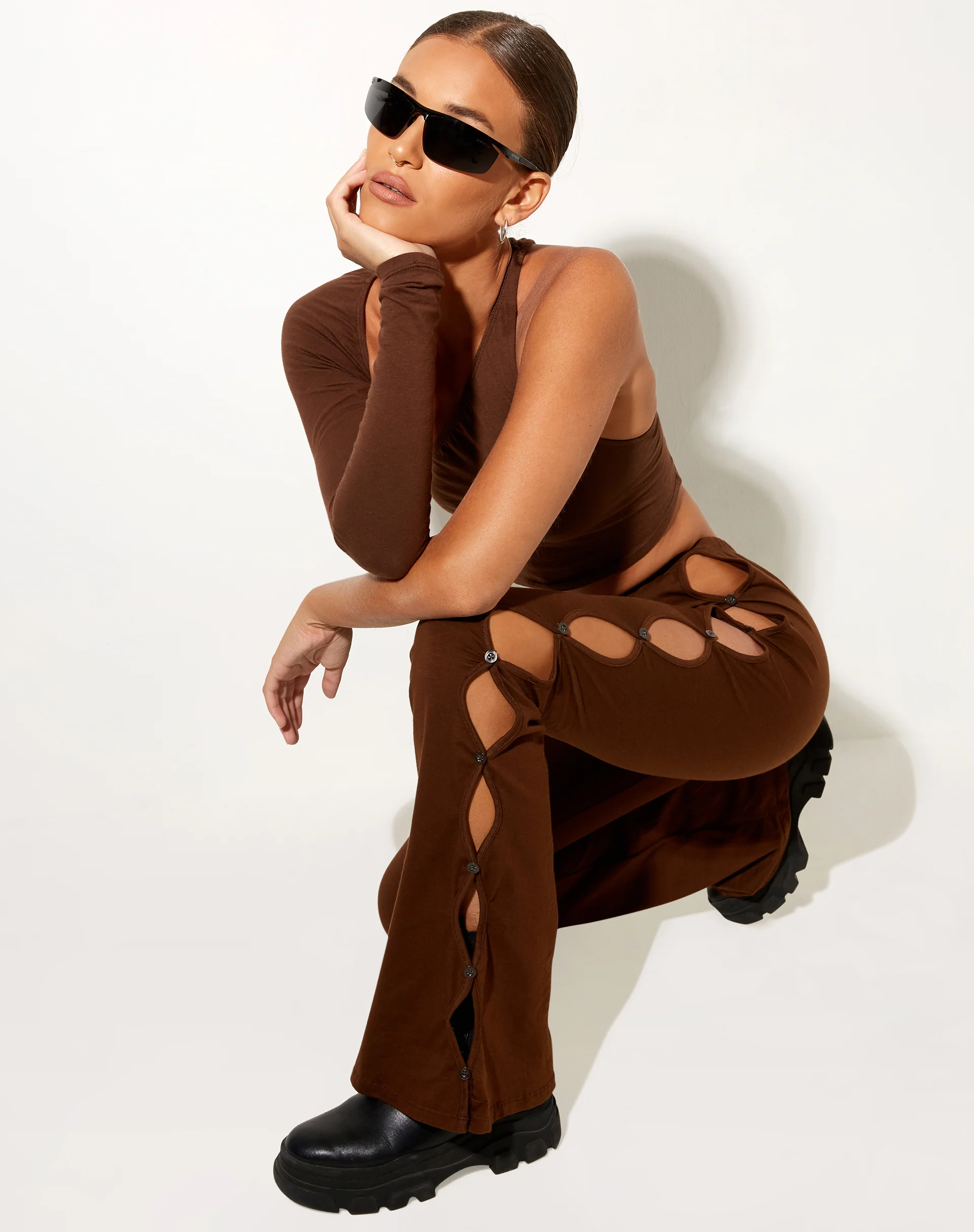 Channa Flare Trouser in Cocoa - Image 4