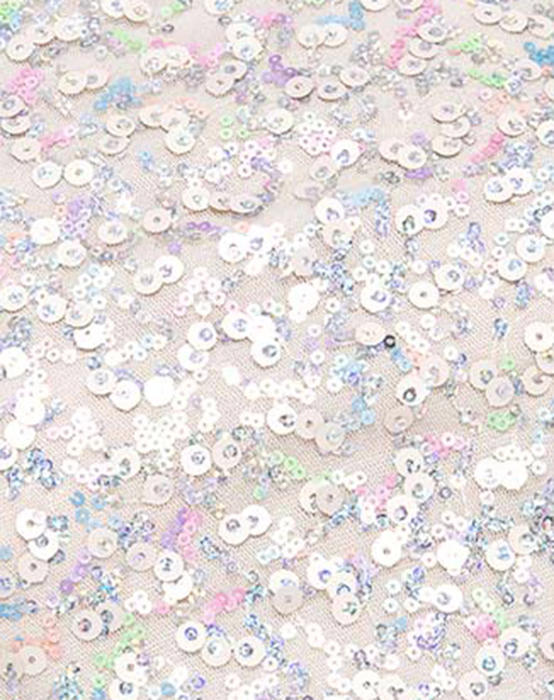 Chantik Crop Top in Confetti Sequin Irisdescent White - Image 6