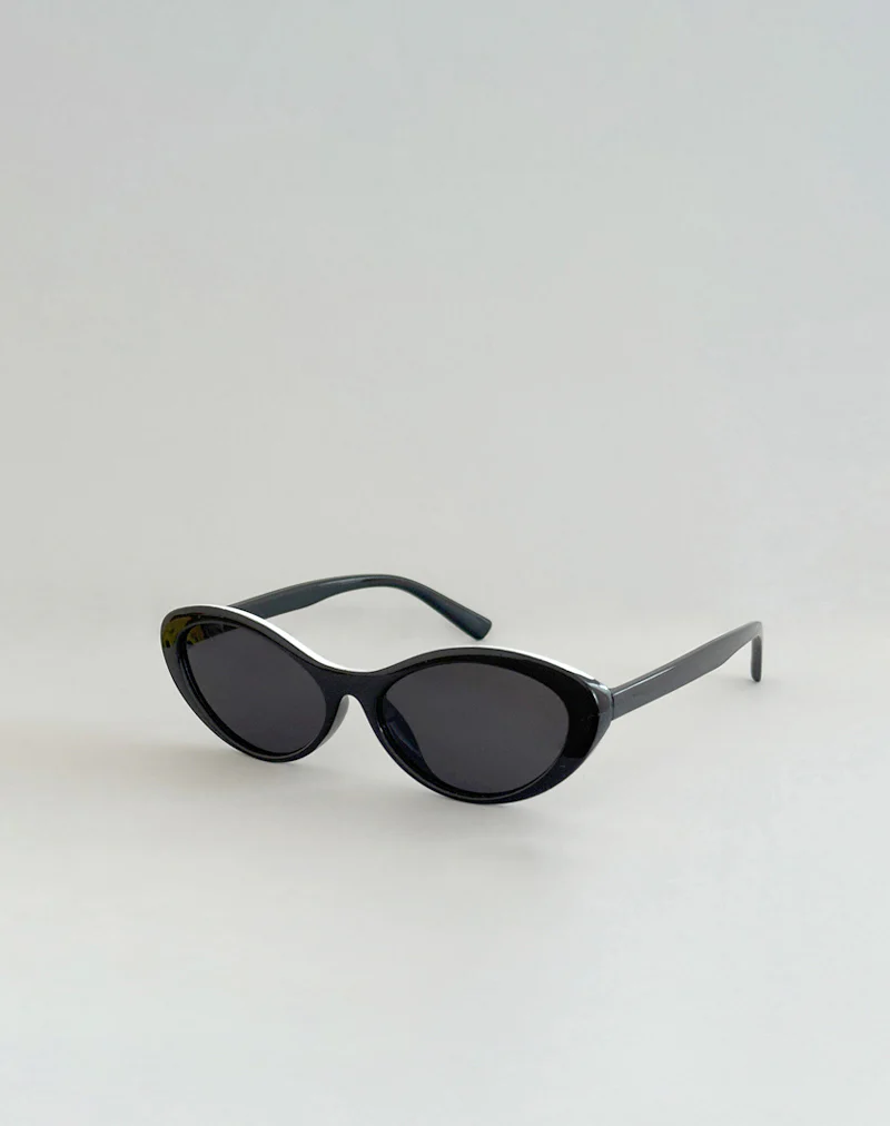 Chapini Oval Sunglasses in Black - Image 3