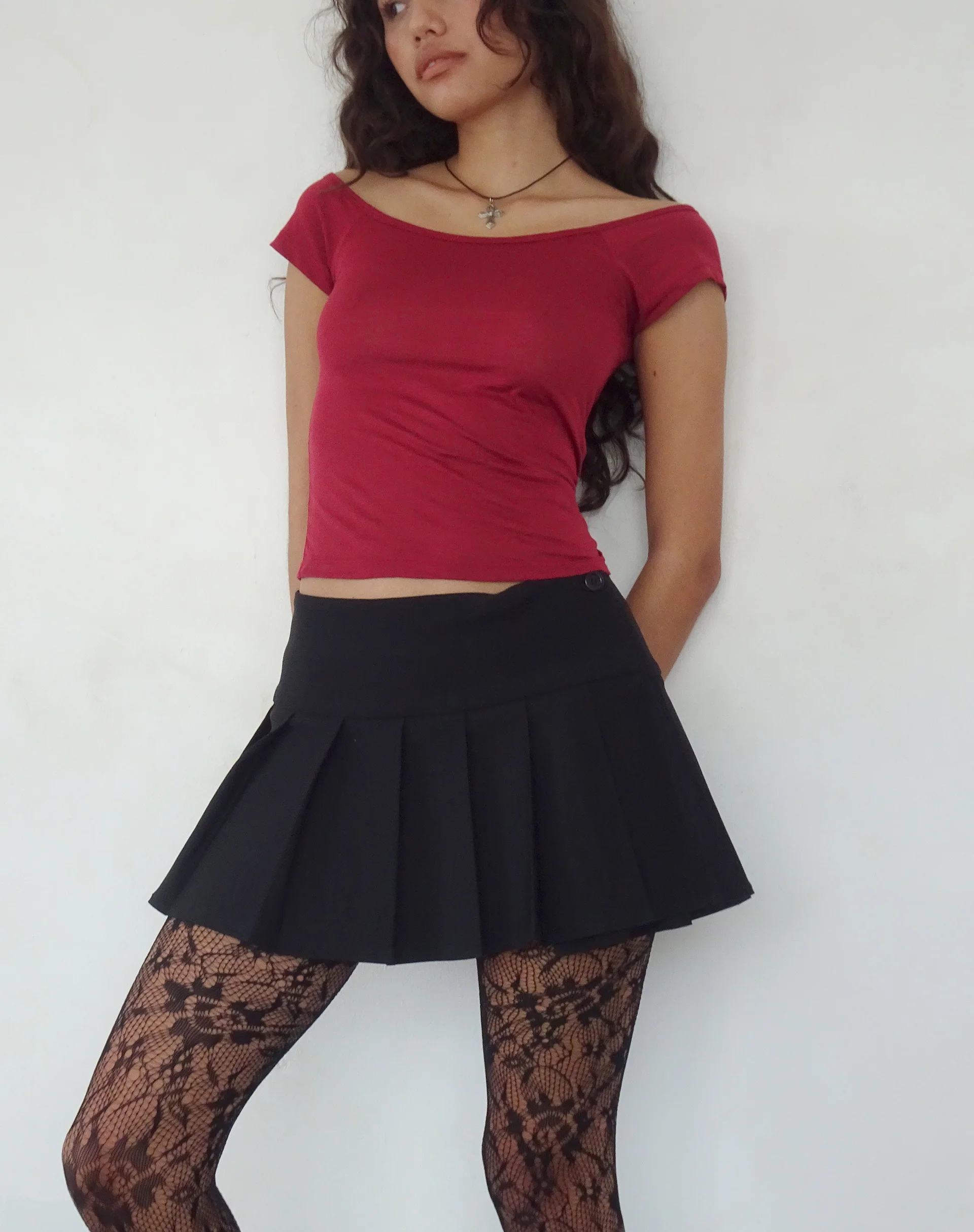 Charya Off The Shoulder Top in Adrenaline Red - Image 4