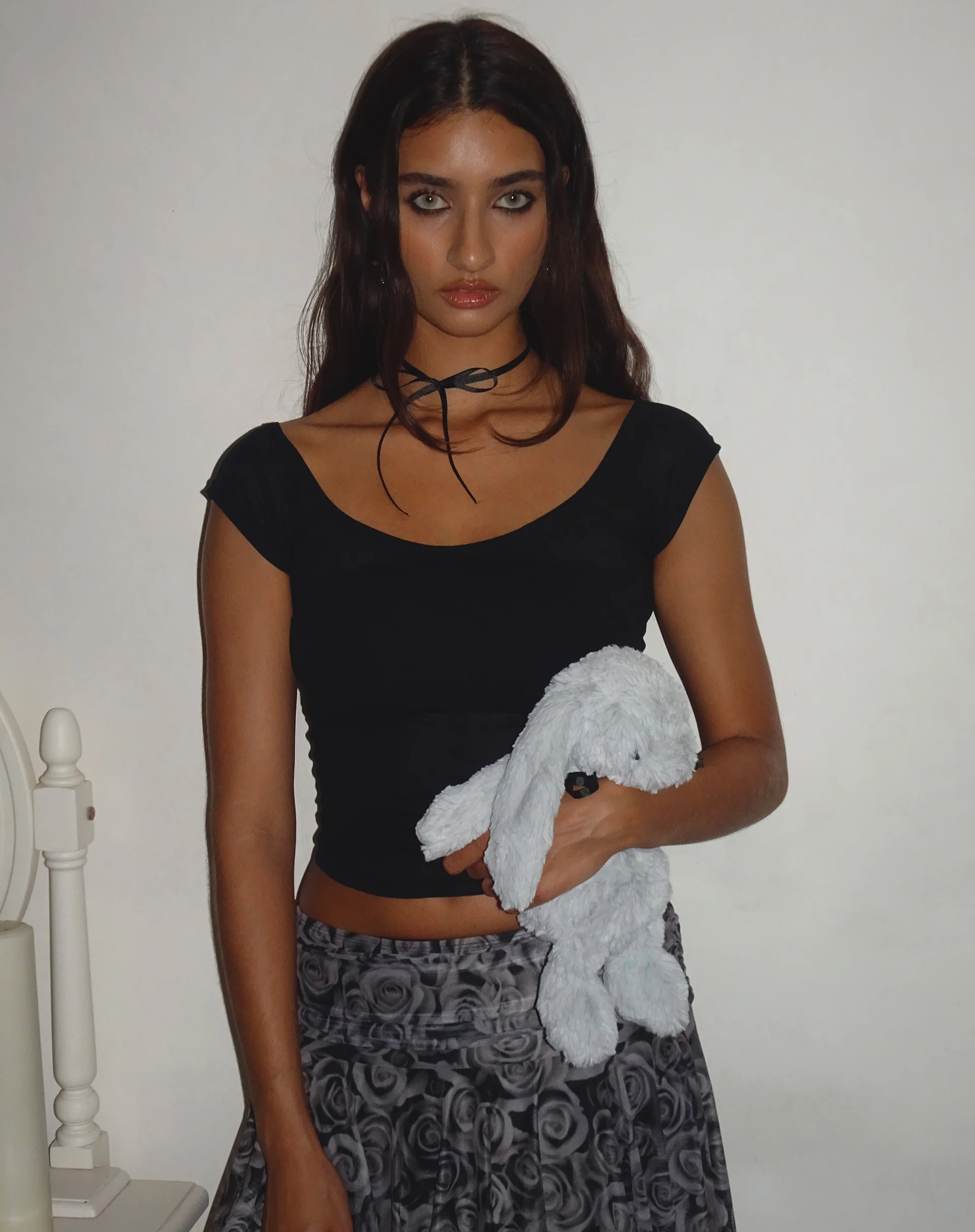 Charya Off The Shoulder Top in Black - Image 3