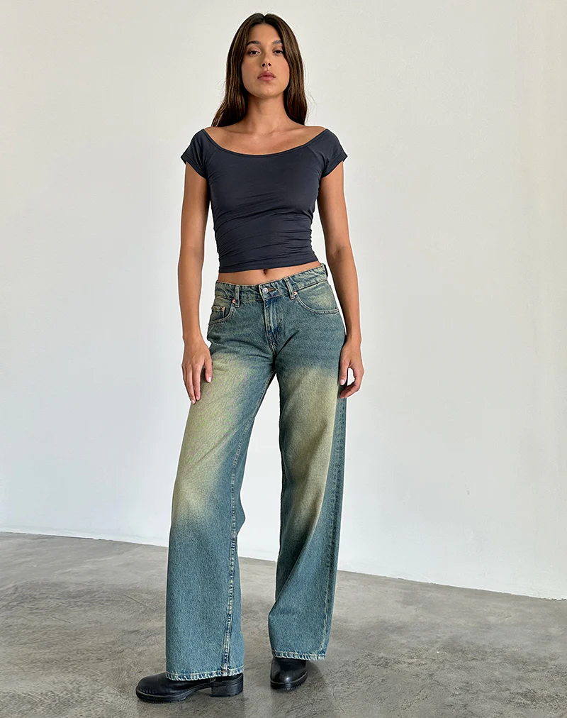 Charya Off The Shoulder Top in Ocean Storm - Image 4