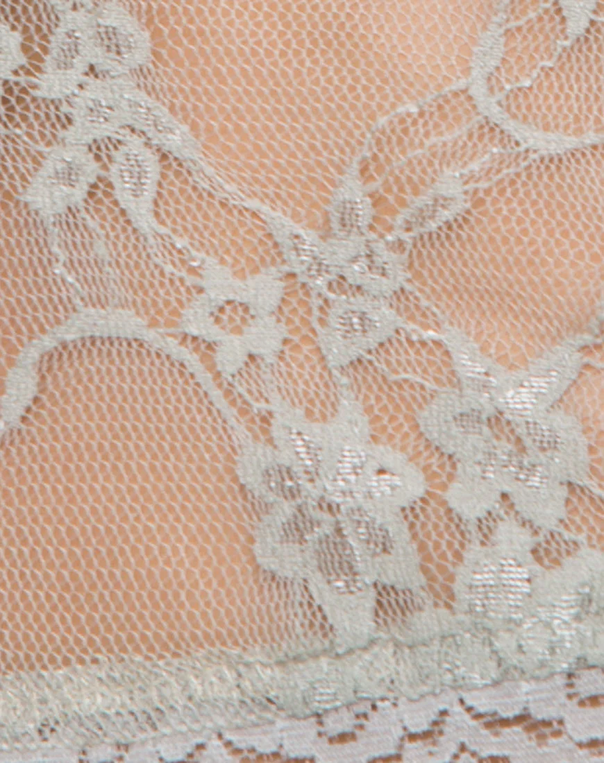 Chesa Crop Top in Daisy Lace Pistachio - Image 5