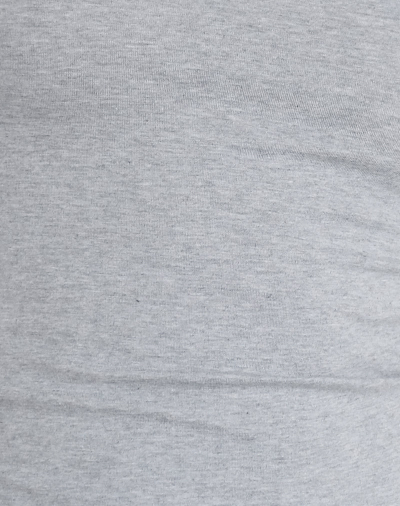 Chihiro Puff Sleeve Baby Tee Top in Grey Marl - Image 7