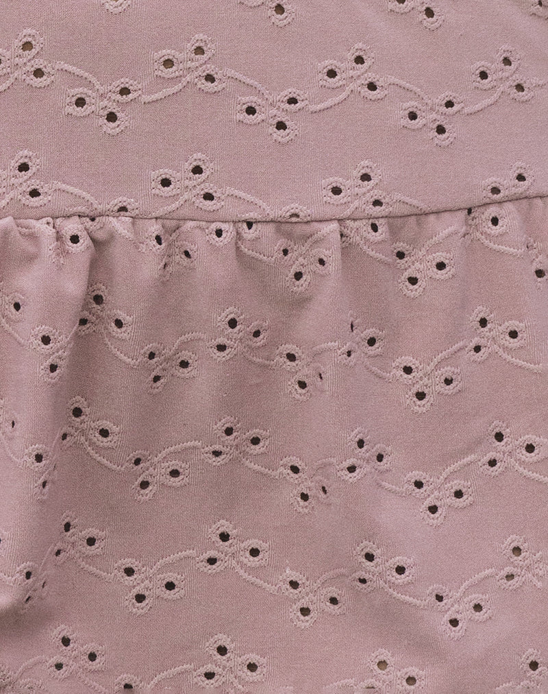 Chiquita Micro Mini Skirt in Broderie Blush Pink - Image 7