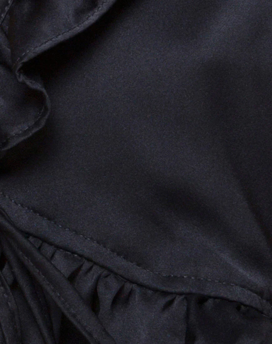 Chisa Top in Black Satin - Image 5