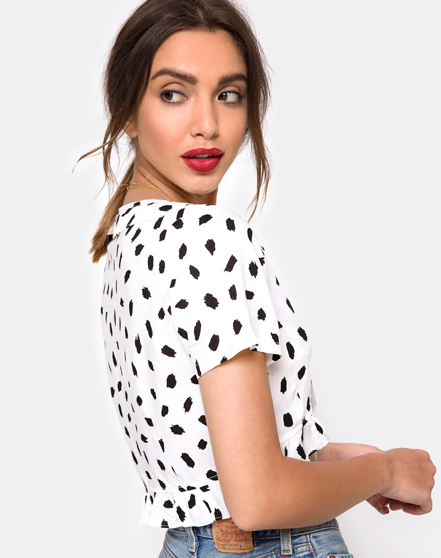 Chisa Top in Diana Dot White - Image 2