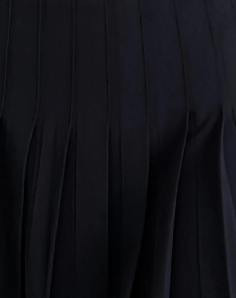 Cida Small Pleat Mini Skirt in Navy - Image 5
