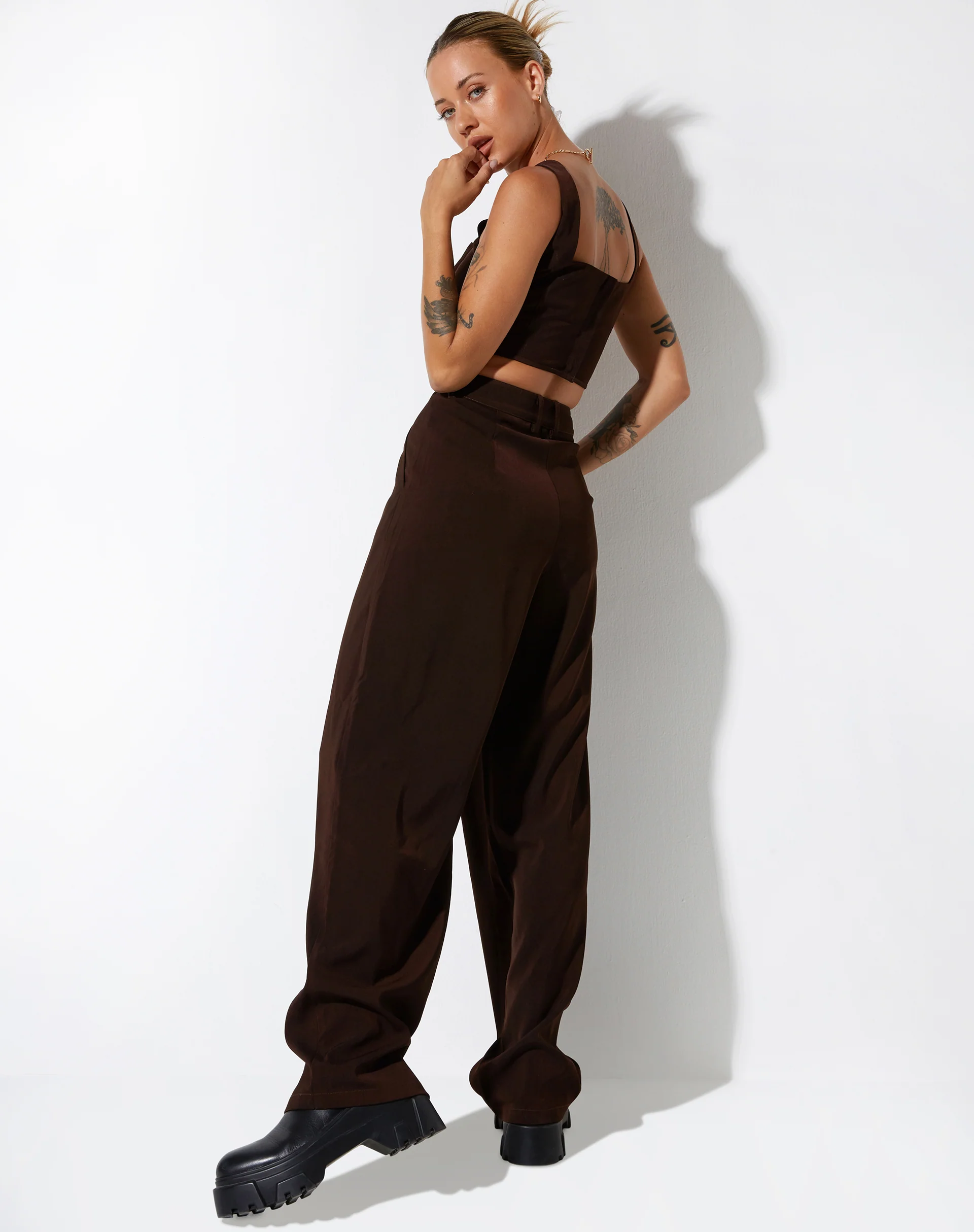Cimo Trouser in Tailoring Dark Chocolate - Image 5