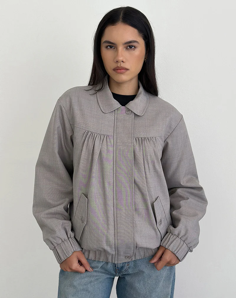 Cindari Collared Jacket in Grey - Image 3