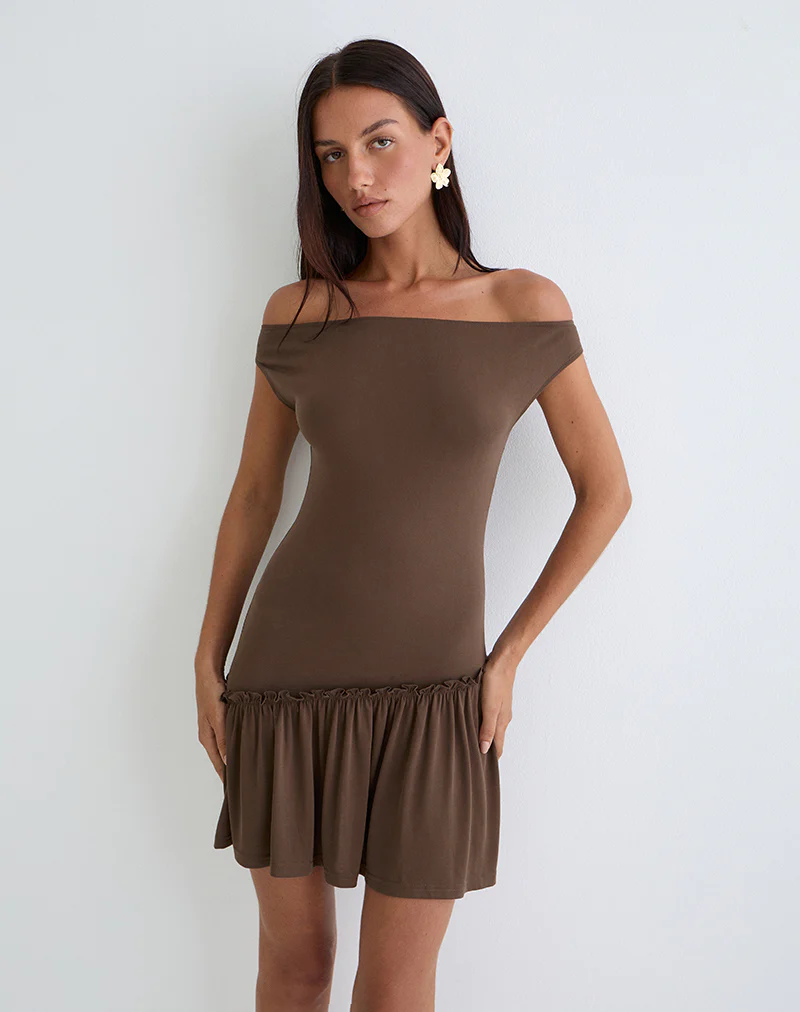 Ciro Mini Dress in Chocolate - Image 5