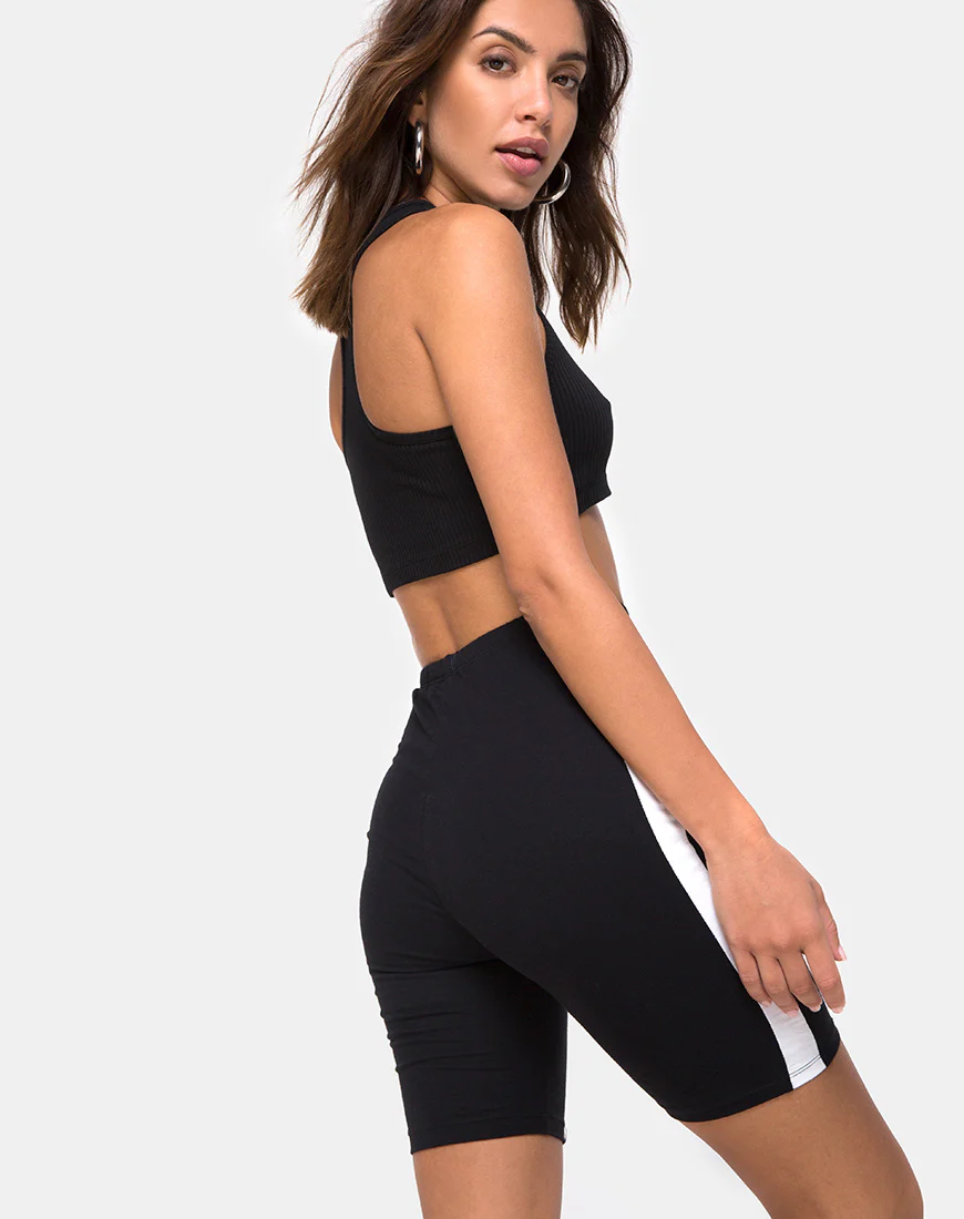 Cirst Short in Black with White Stripe - Image 2