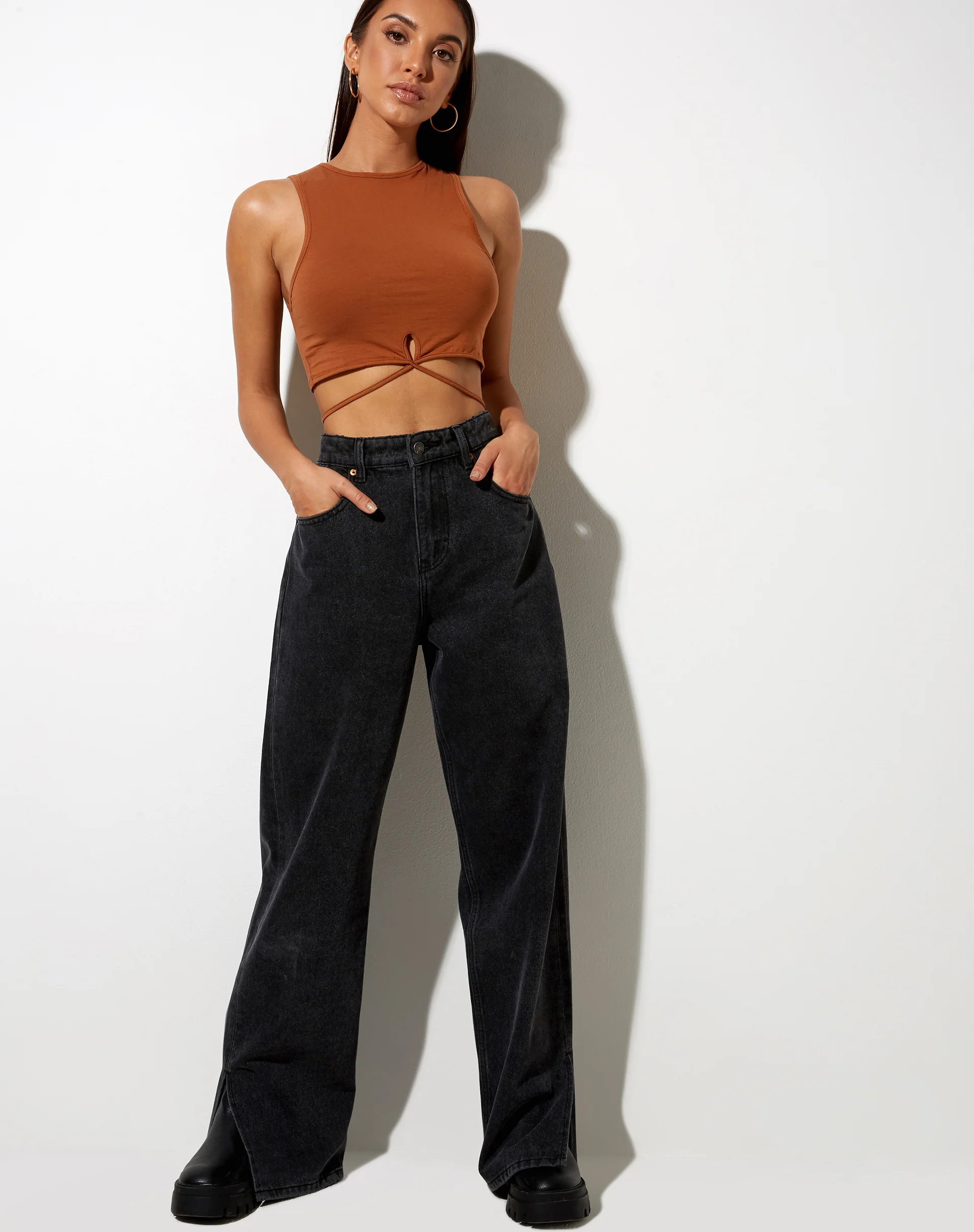 Clias Crop Top in Bombay Brown - Image 3