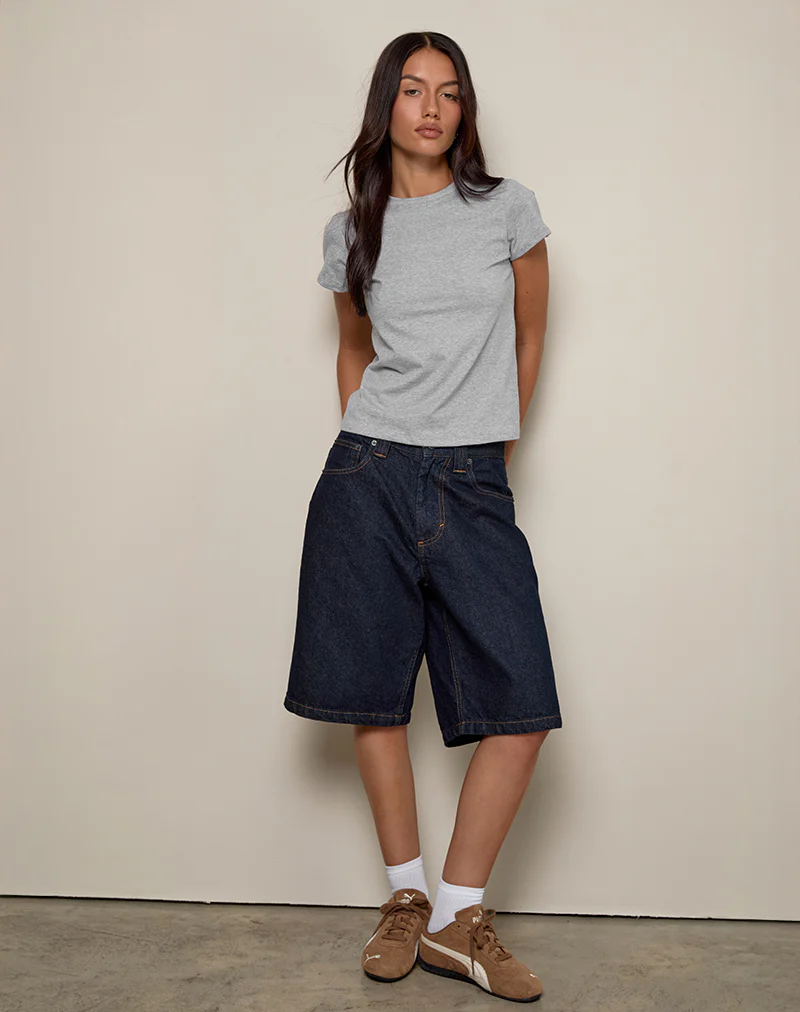 Clio Baggy Tee in Grey Marl - Image 4