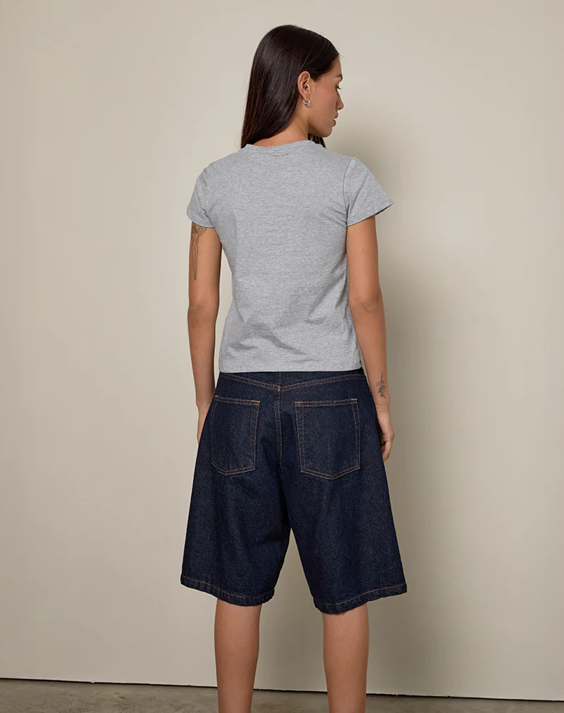Clio Baggy Tee in Grey Marl - Image 5
