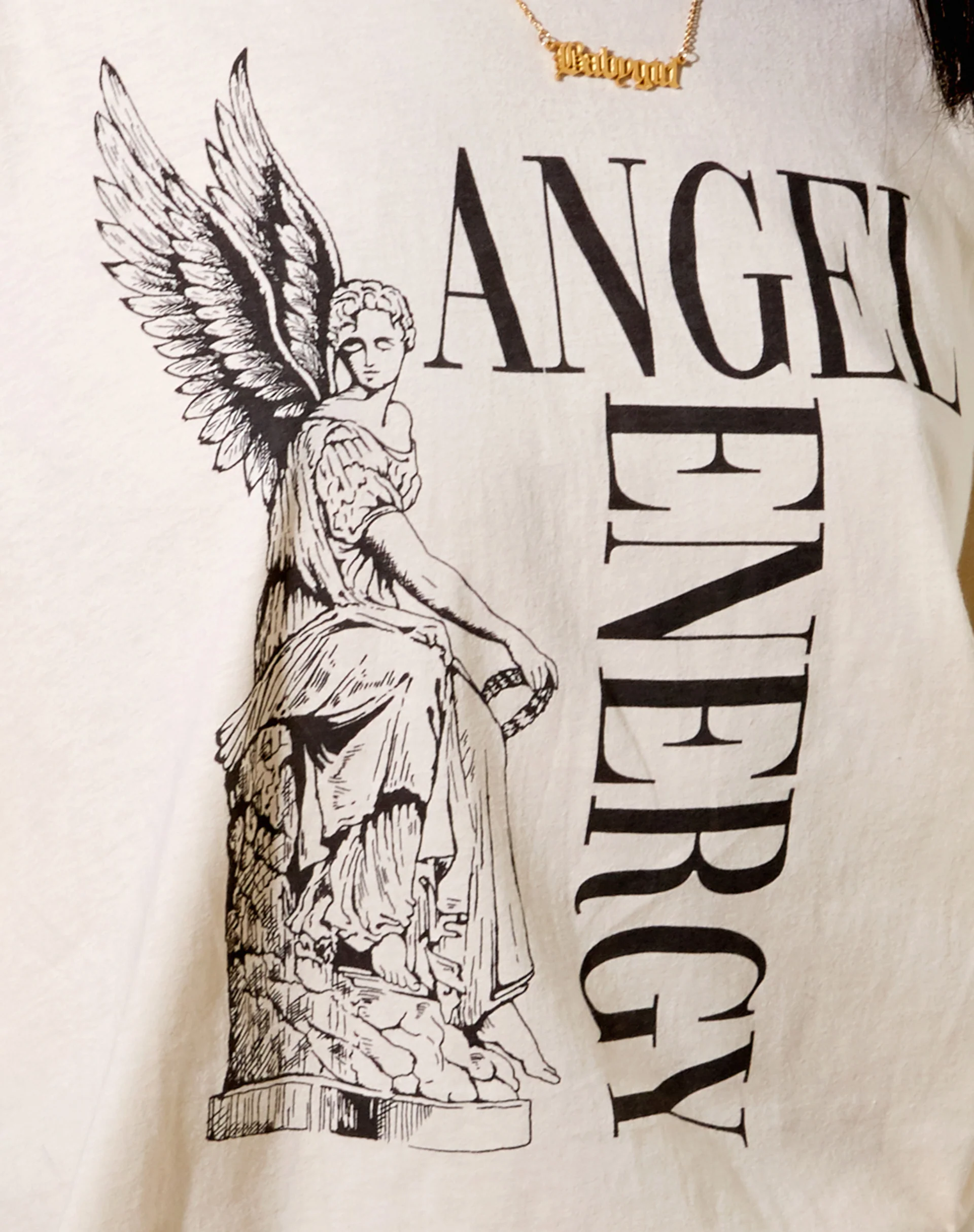 Cocoon Tee in Stone 'Angel Energy' - Image 6