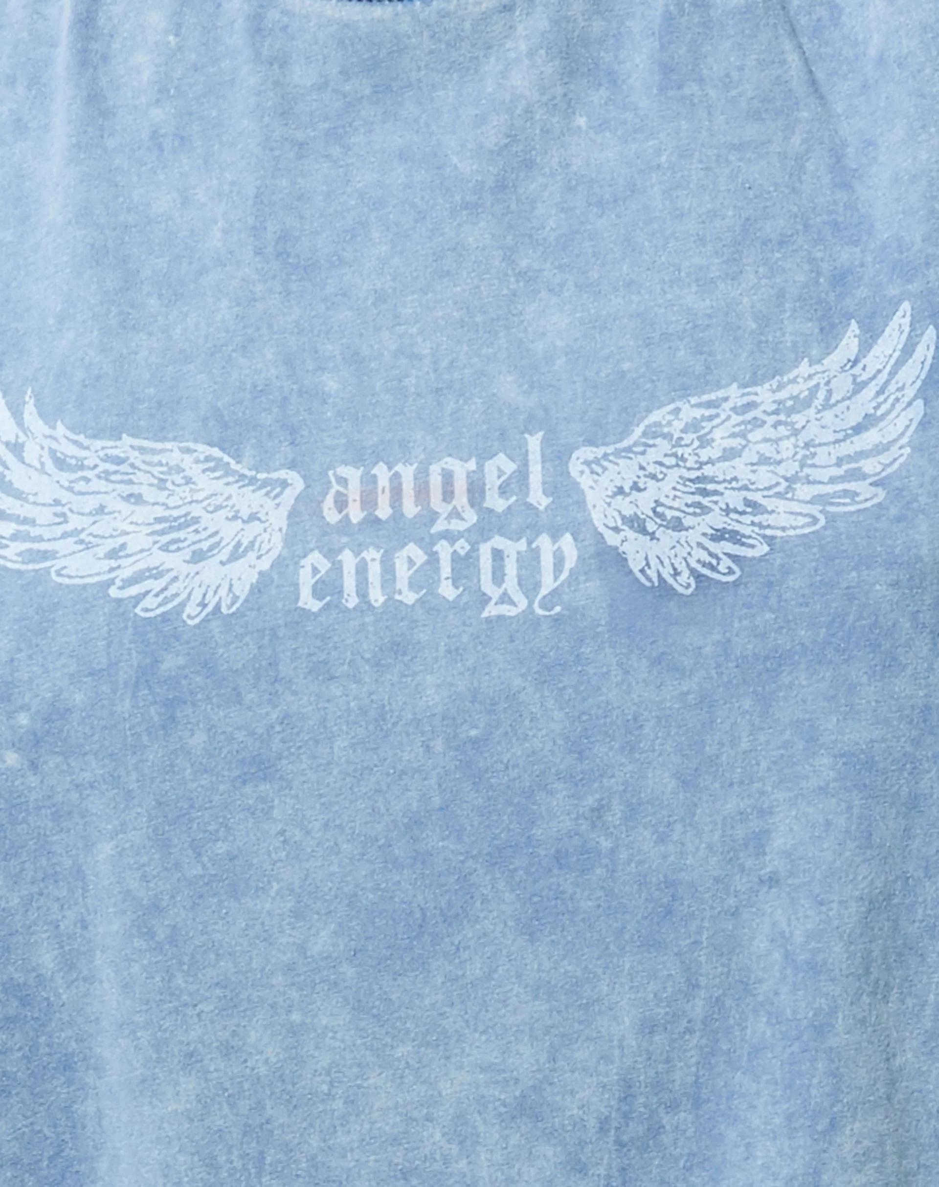 Cocoon Tee in Washed Blue 'Angel Energy' Wings - Image 6