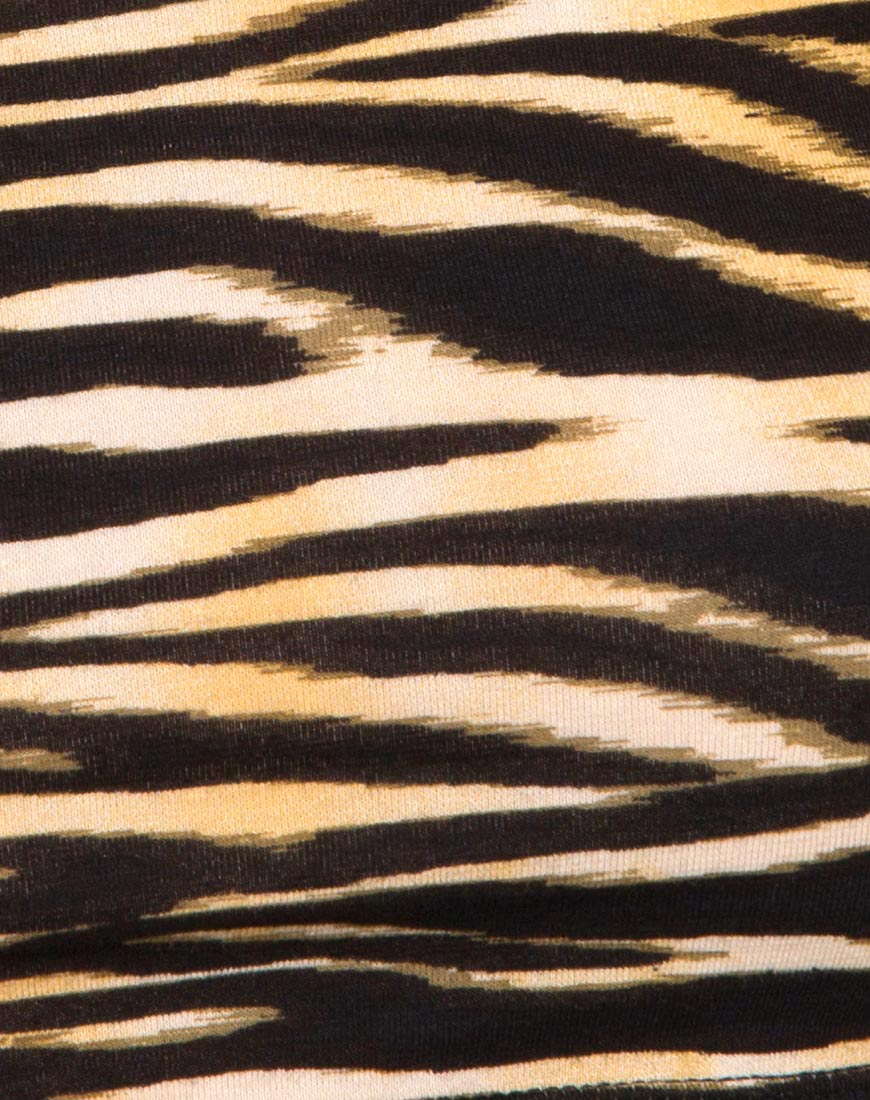 Coga Off Shoulder Top in Zip's Zebra Brown - Image 5