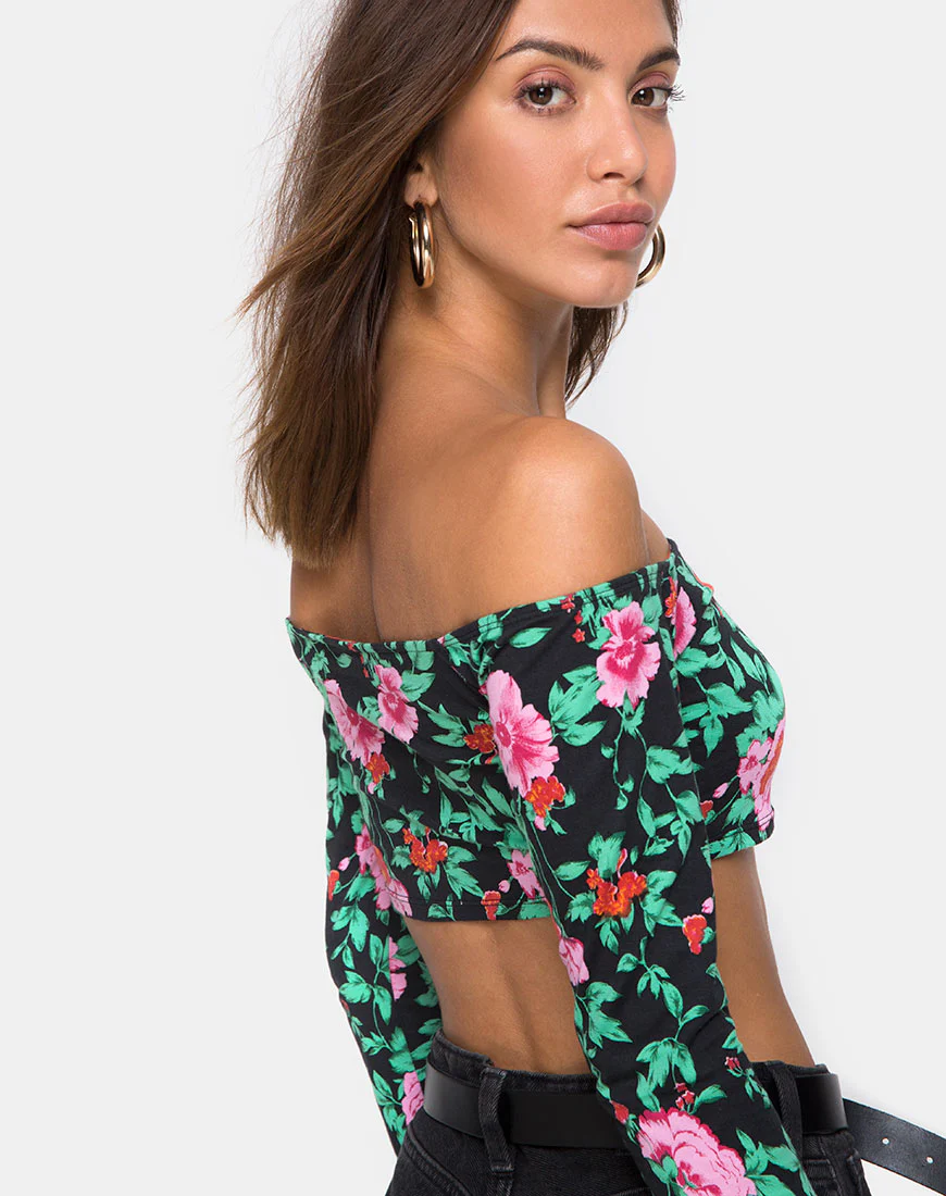 Coga Crop Top in Flower Fling - Image 2
