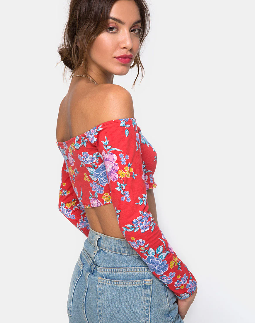 Coga Crop Top in Vintage Fleur - Image 2