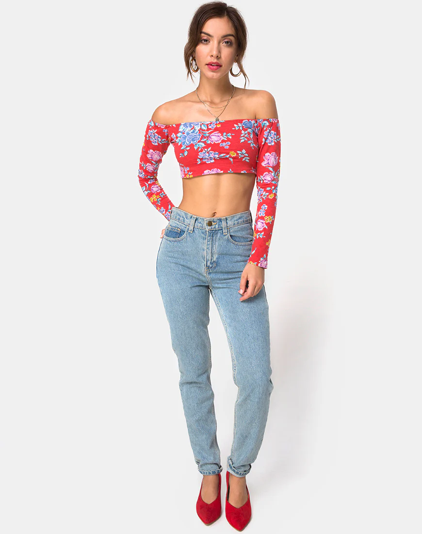 Coga Crop Top in Vintage Fleur - Image 3